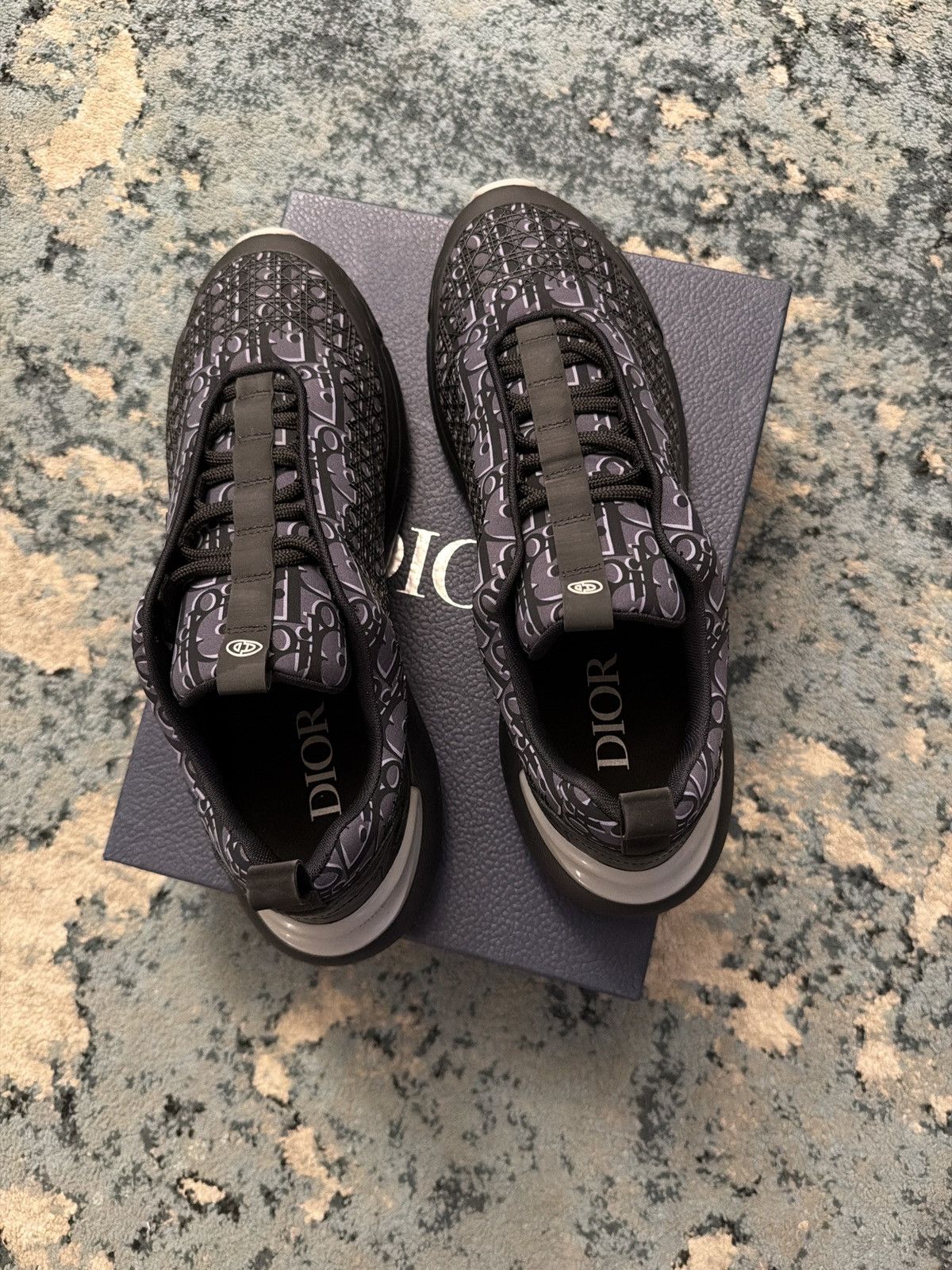 Dior Dior B24 Monogram Oblique Black Sneaker 44 (11US) Brand New Size US 12 / EU 45 - 3 Thumbnail