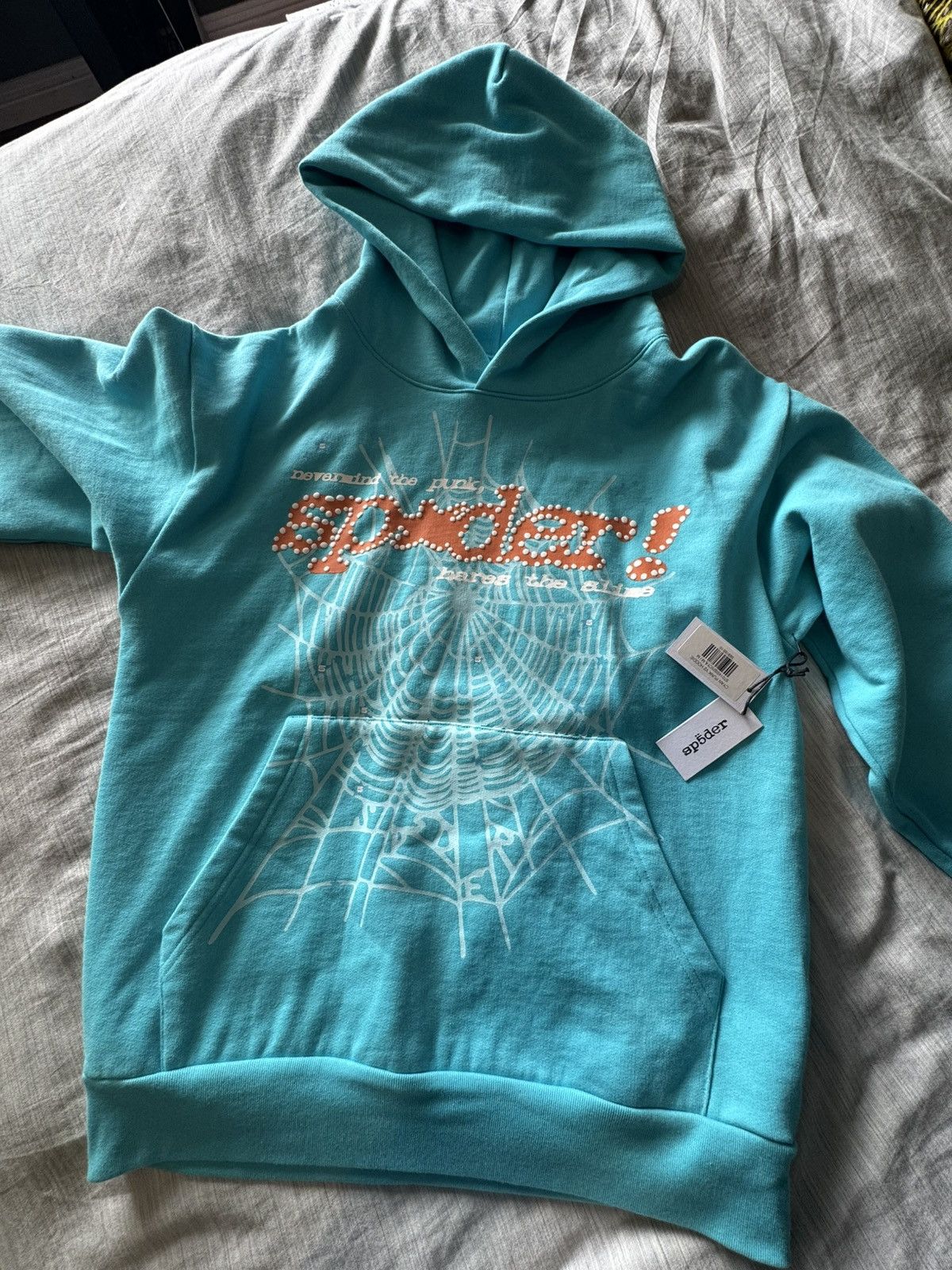 Sp5der Sp5der cyan punk v2 hoodie Size US M / EU 48-50 / 2 - 1 Thumbnail