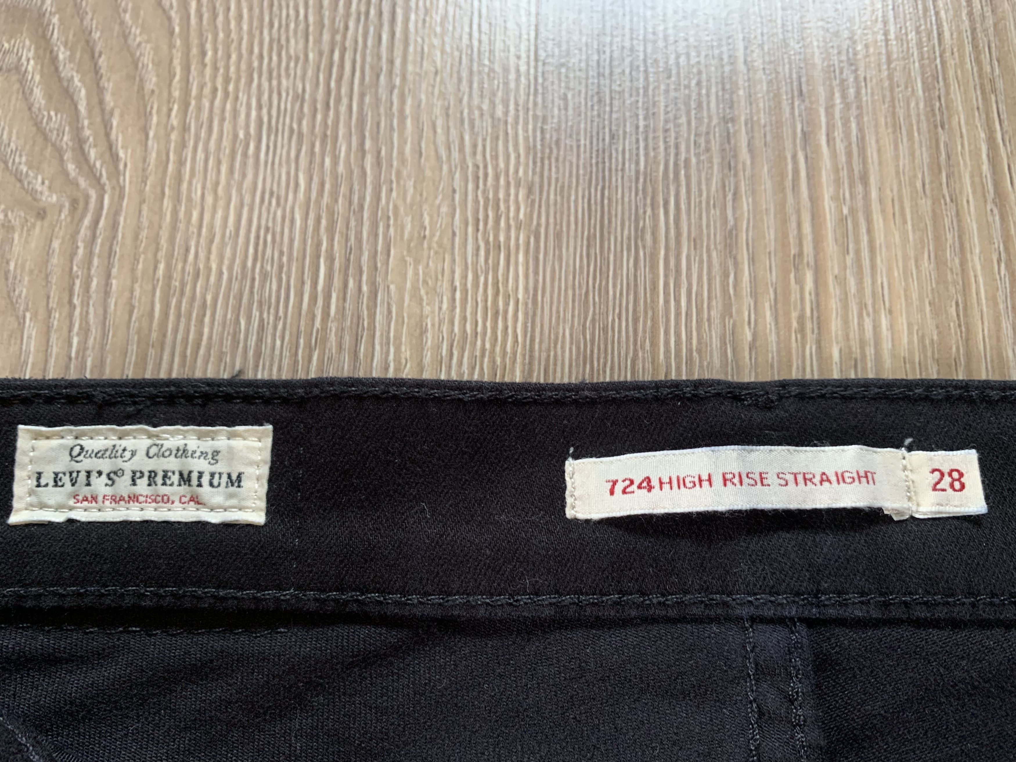 Levi's Levis Premium 724 High Rise Straight Black Jeans Size 28" / US 6 / IT 42 - 8 Thumbnail