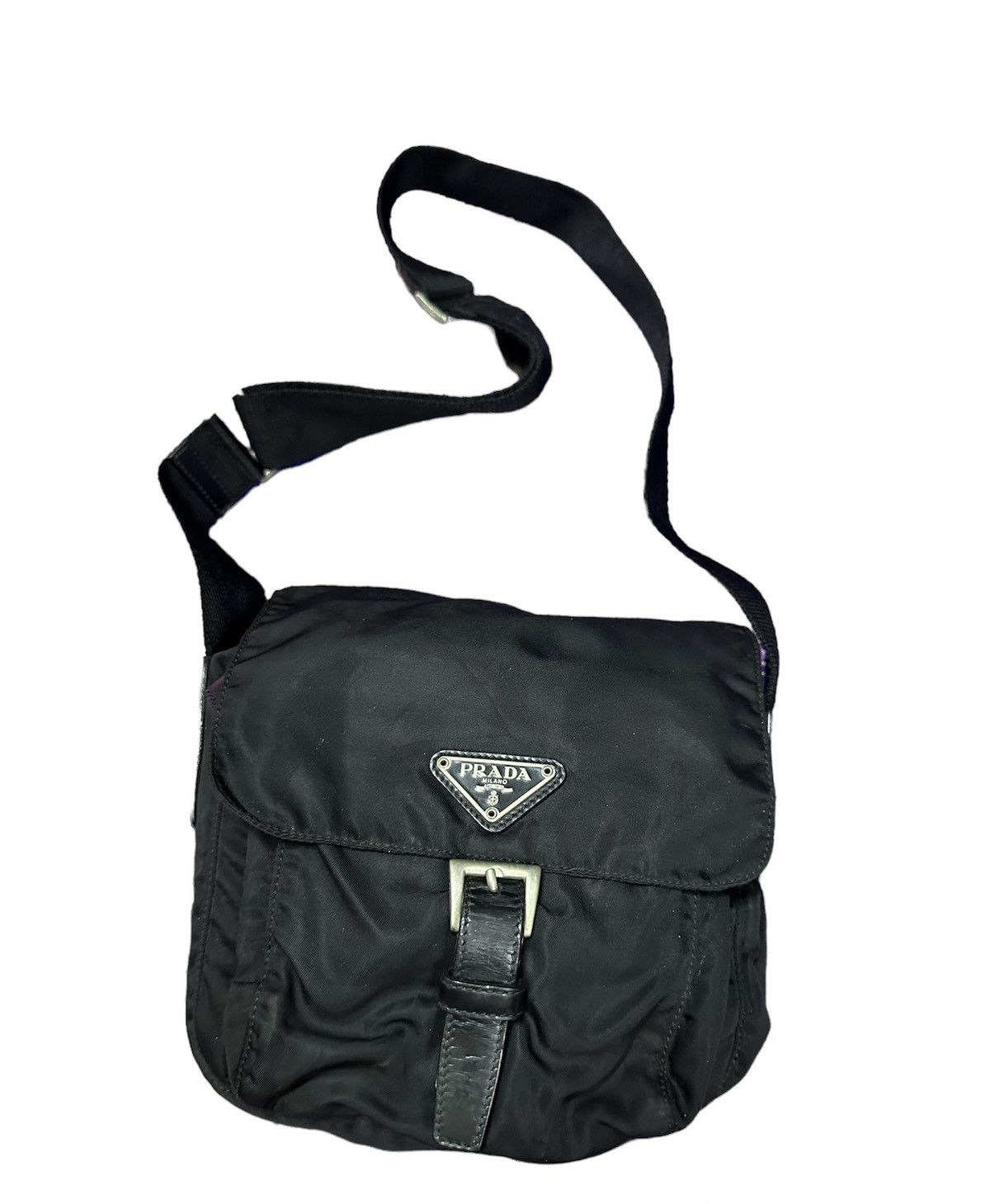 Mini Nylon Prada Sling Bag in Black, Men's