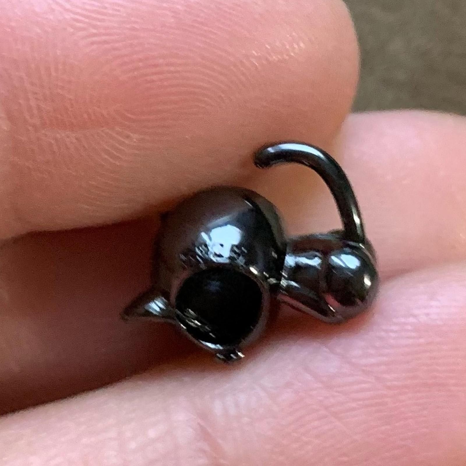 Other NWOT Black Cat Crystal Heart Charm Sterling Silver 925 Size ONE SIZE - 12 Thumbnail