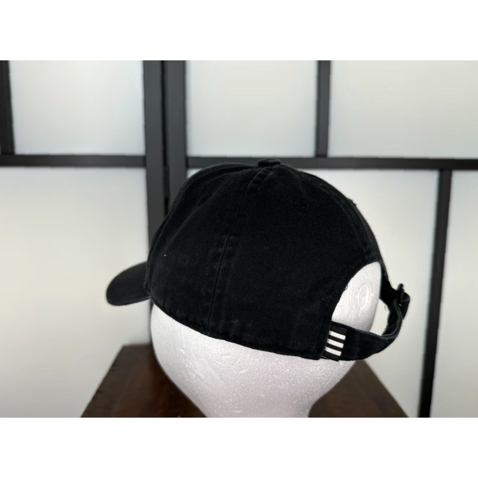 Adidas adidas Hat Cap Strap Back Adult One Size Black Cotton Twill Embroidered 3 Stripe Size ONE SIZE - 5 Thumbnail