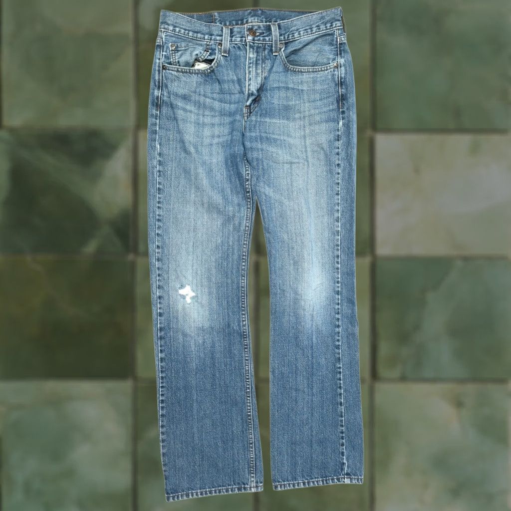 Levi's Levis 527 Boot Cut Jeans Mens 31x34 Blue 5-Pocket Distressed Denim Regular Inseam 32 2-Pocket? Size US 31 - 1 Thumbnail