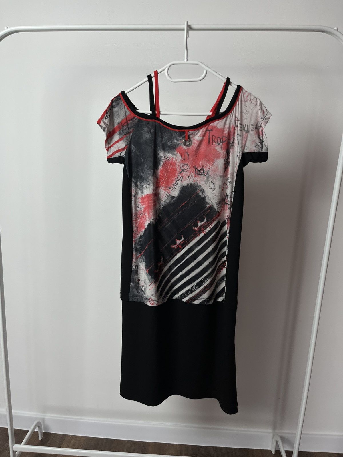 Japanese Brand Save the Queen Graphic Print Midi Dress Made in Italy Size XL / US 12-14 / IT 48-50 - 7 Thumbnail