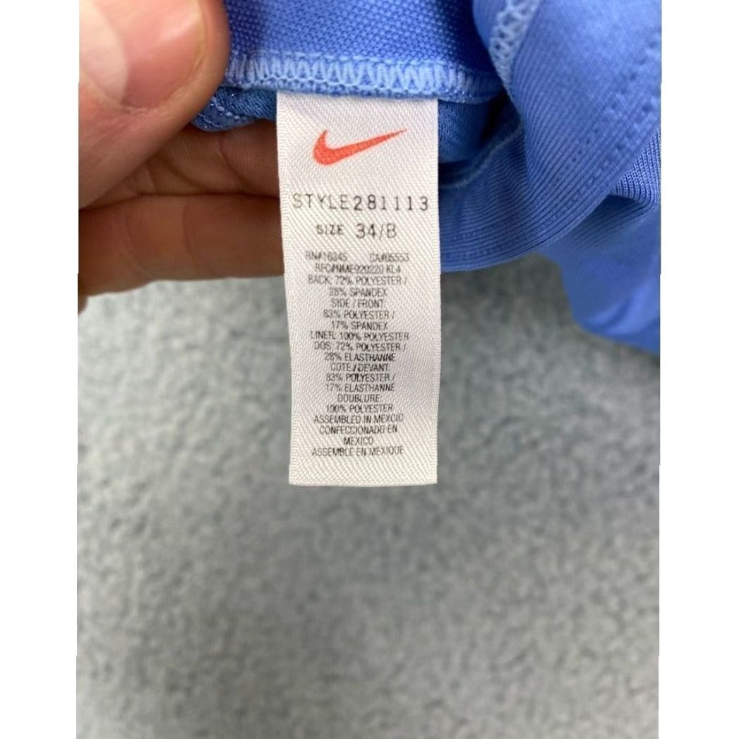 Nike Nike Sports Bra Womens 34B Blue Dri-Fit Gym Yoga Workout Racerback Hook & Eye Swoosh Dri-FIT Nike Size ONE SIZE - 5 Thumbnail
