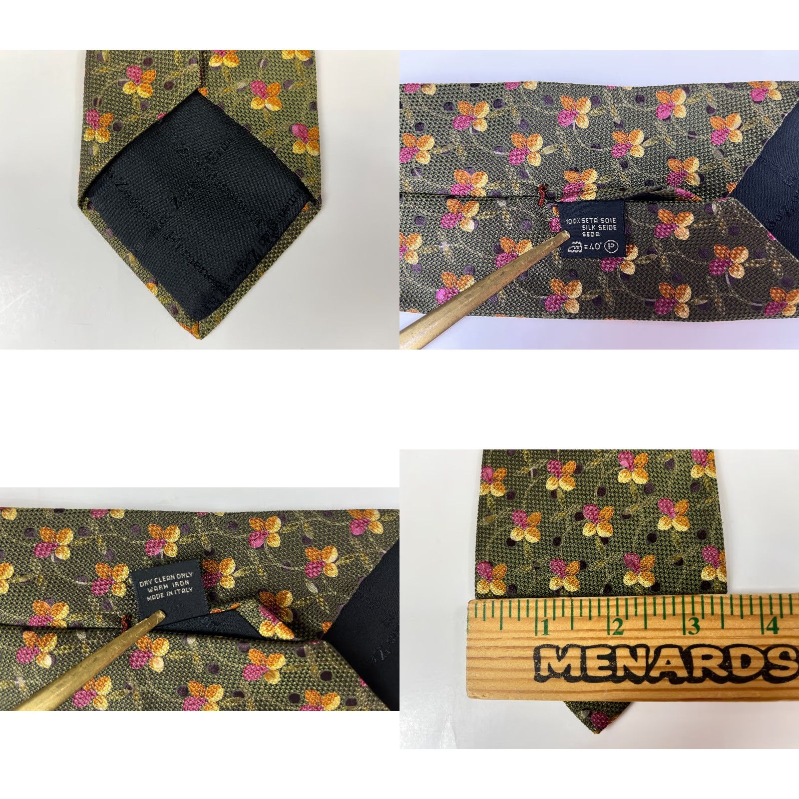 Ermenegildo Zegna VINTAGE Ermenegildo Zegna Men's Luxury Silk Tie Floral Made in Italy Size ONE SIZE - 8 Thumbnail