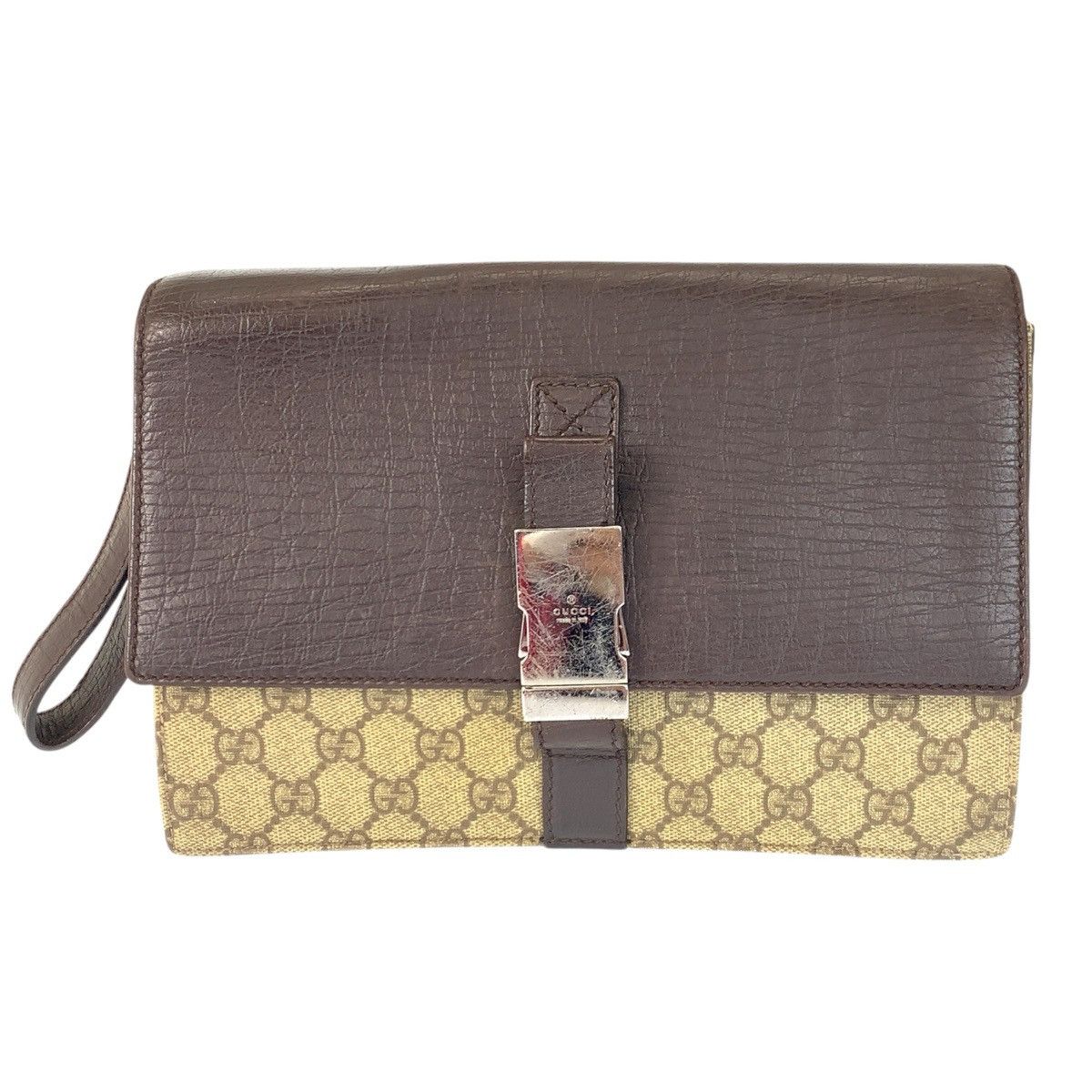 Gucci Gucci Gucci GG Supreme Canvas Leather Clutch Bag Textile Clutch Bag 131213 DUTY FREE for USA Size ONE SIZE - 1 Thumbnail