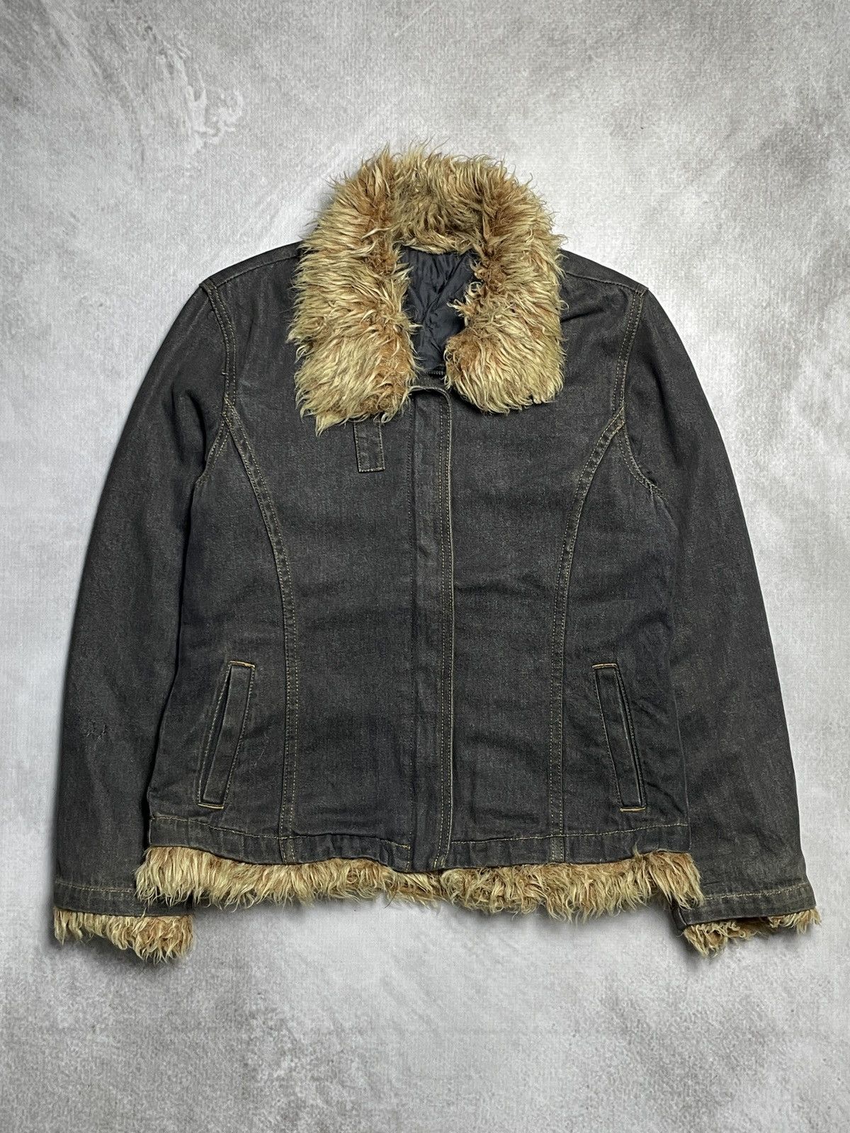 Japanese Brand 2000’s El.Road - Vkei Style Trim Fur Jacket Size US M / EU 48-50 / 2 - 1 Thumbnail