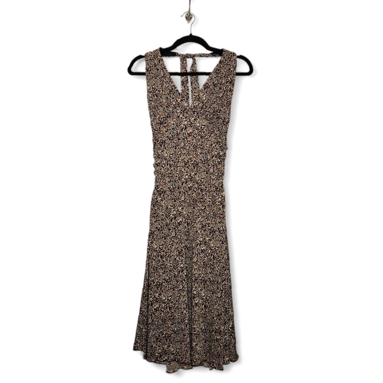 Vintage VINTAGE DressBarn Dress Geometric Art Halter Scrunch Brown Size 8 Boho Dress Length Midi Womens Size M / US 6-8 / IT 42-44 - 2 Thumbnail