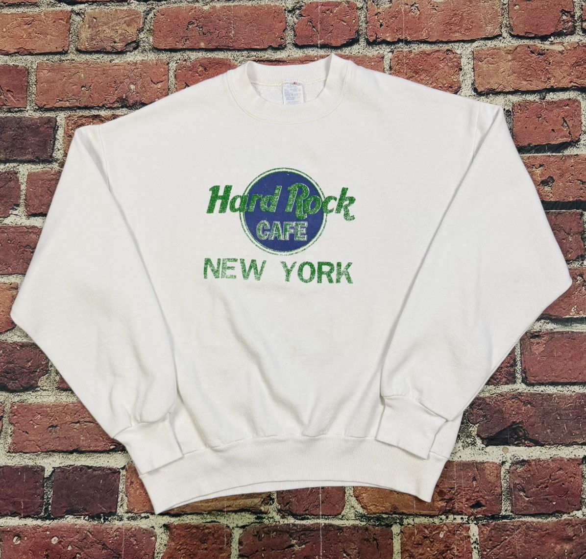 Hard Rock Cafe Vintage Hard Rock Cafe Sweatshirt White New York NY 90s Size US L / EU 52-54 / 3 - 1 Thumbnail