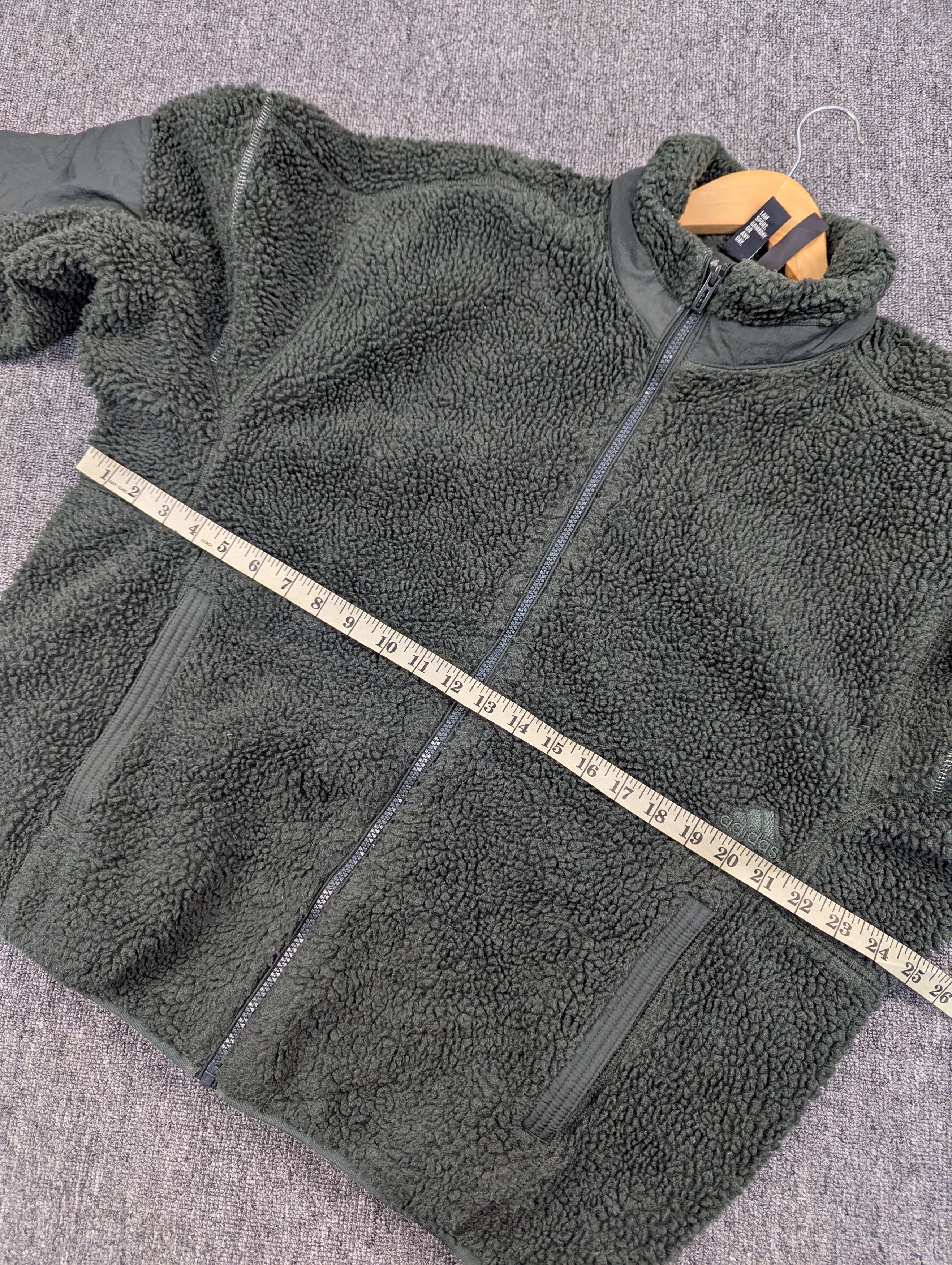 Adidas Adidas Three Stripes Sherpa Fleece Boa Boxy Zipper Jacket Size US L / EU 52-54 / 3 - 13 Thumbnail