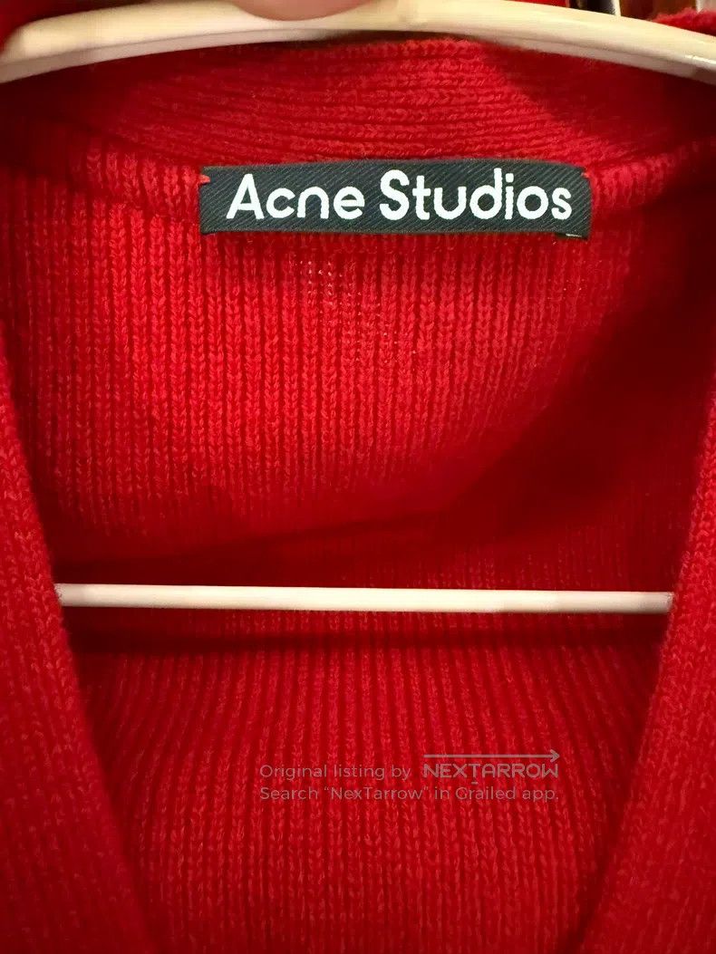 Acne Studios Acne Studios Red Smile Face Open Cardigan Sweater with Cla Size XS / US 0-2 / IT 36-38 - 3 Thumbnail