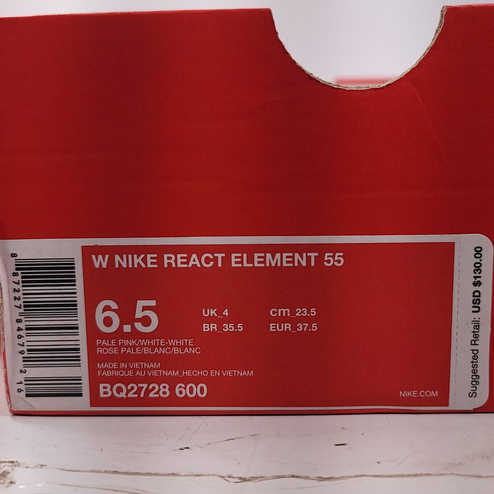Nike Nike React Element 55 Shoe Womens Size 6.5 BQ2728-600 Pink Size US 6.5 / IT 36.5 - 9 Thumbnail