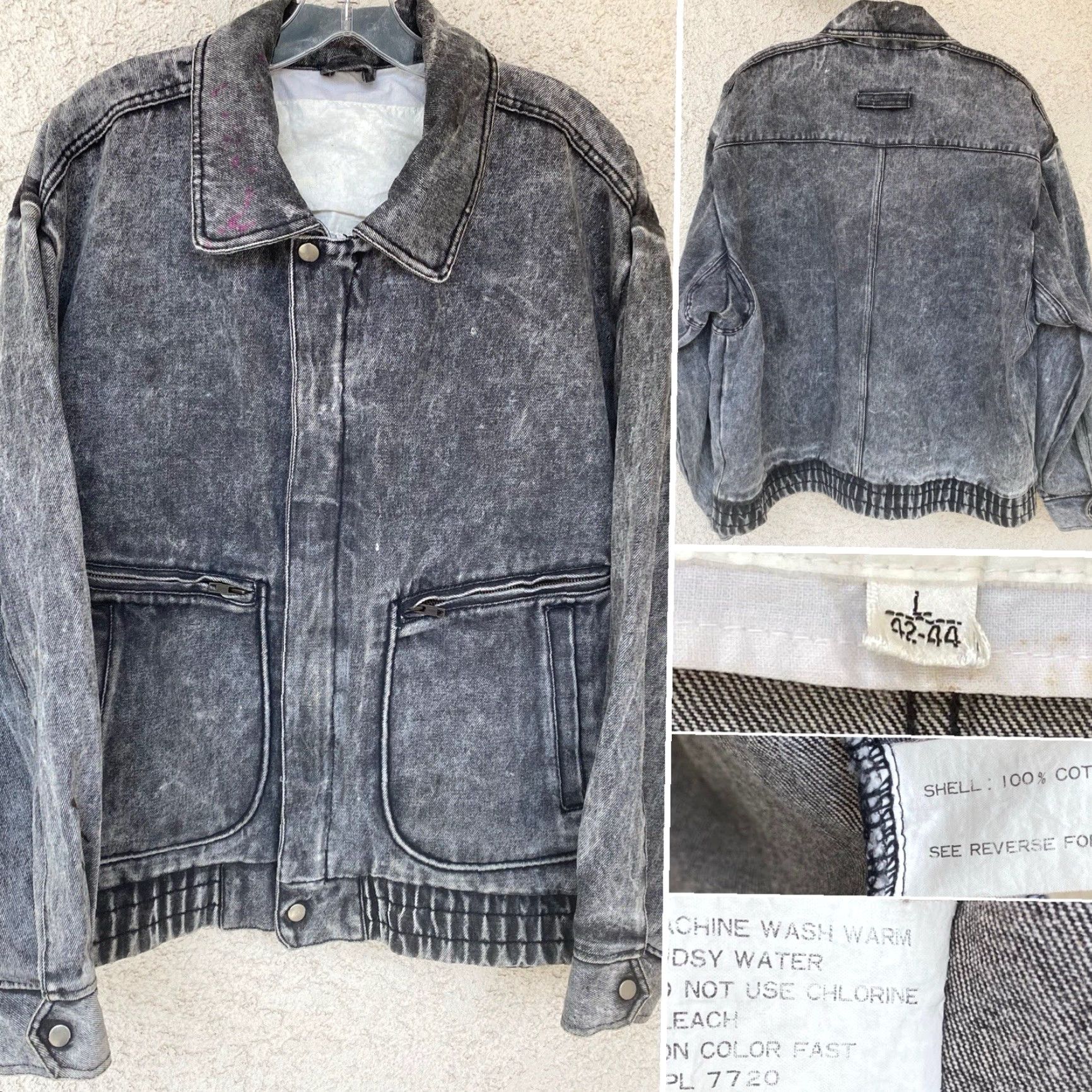 Denime VINTAGE WPL 7720 Denim Jacket Grunge 1990s Black Size L Mens Size US L / EU 52-54 / 3 - 7 Thumbnail
