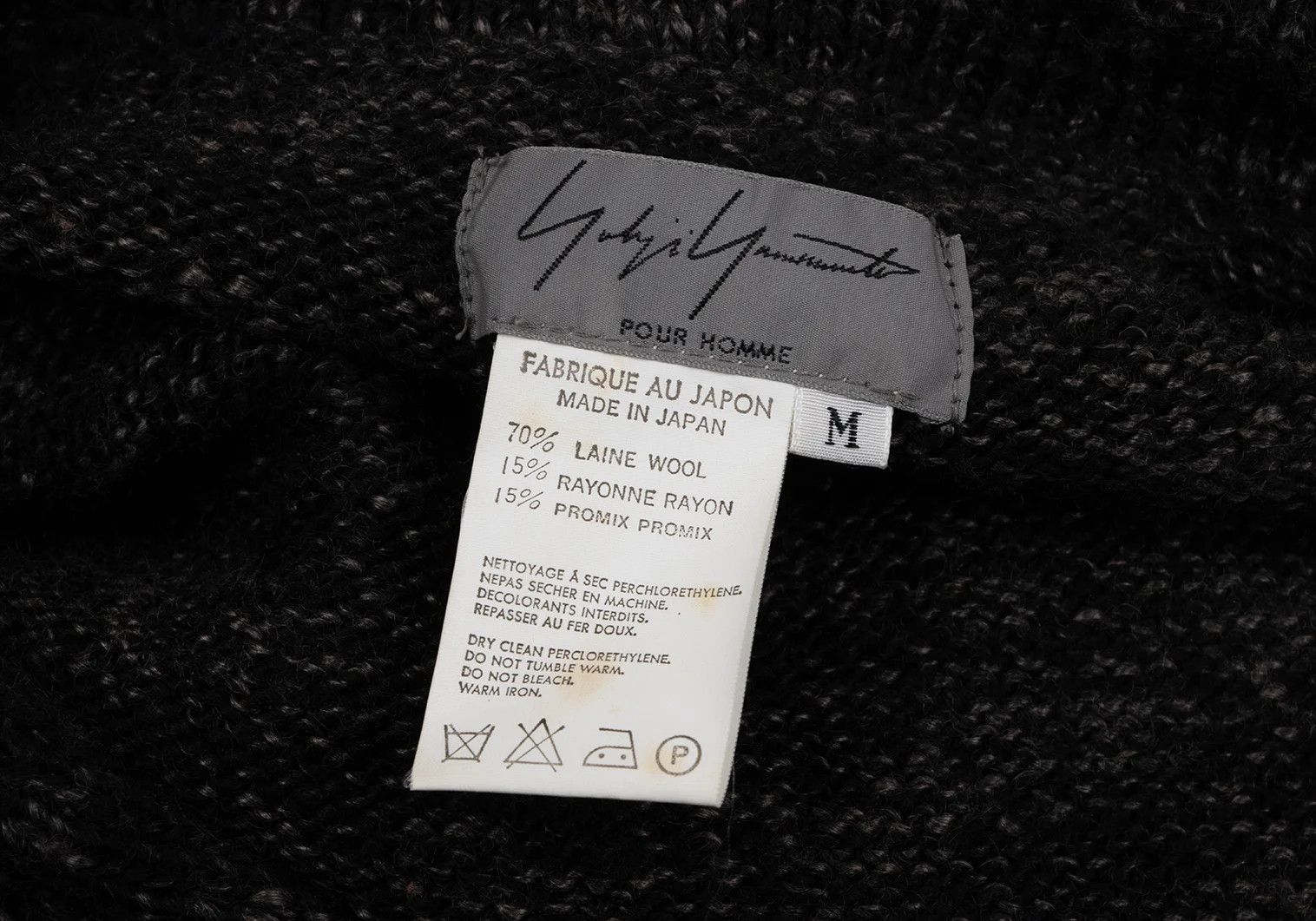 Yohji Yamamoto Yohji Yamamoto Wool Knit Jacket Charcoal Black M Size US M / EU 48-50 / 2 - 16 Thumbnail