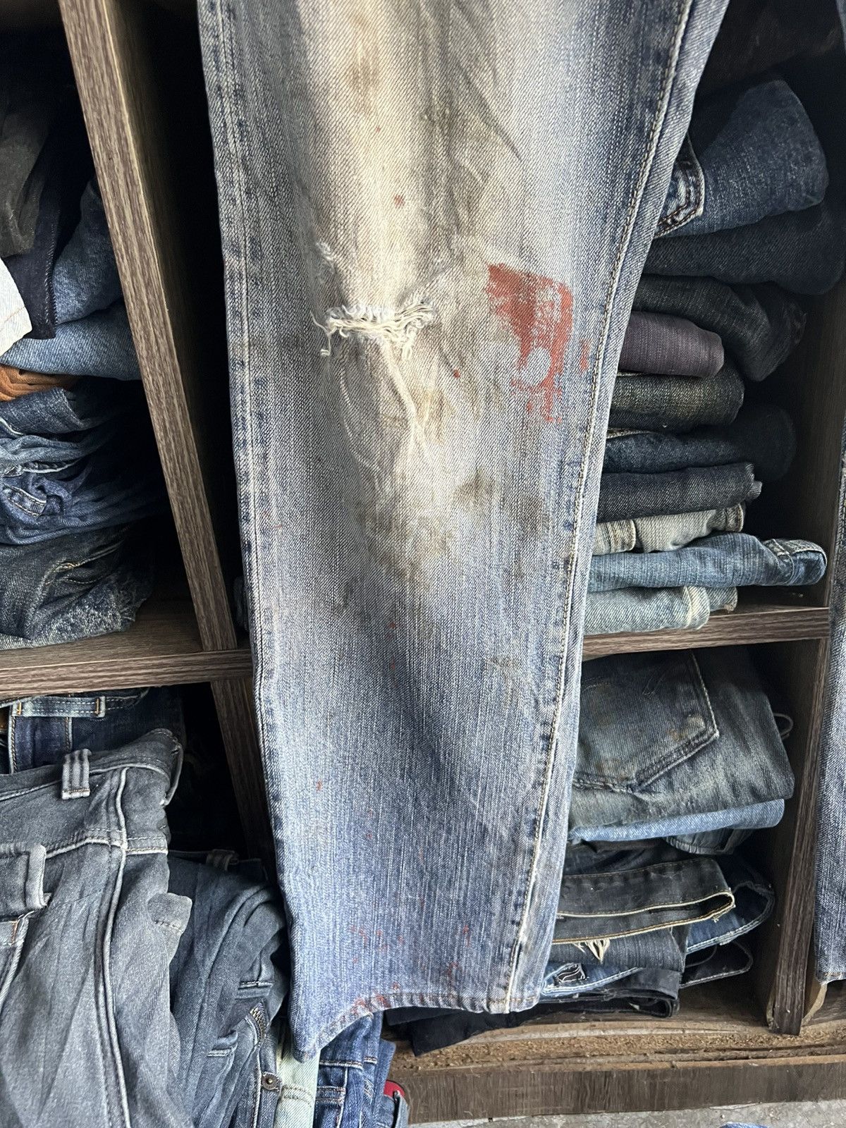 Edwin 🔥Vintage Edwin 505 Distressed Denim Size US 32 / EU 48 - 7 Thumbnail