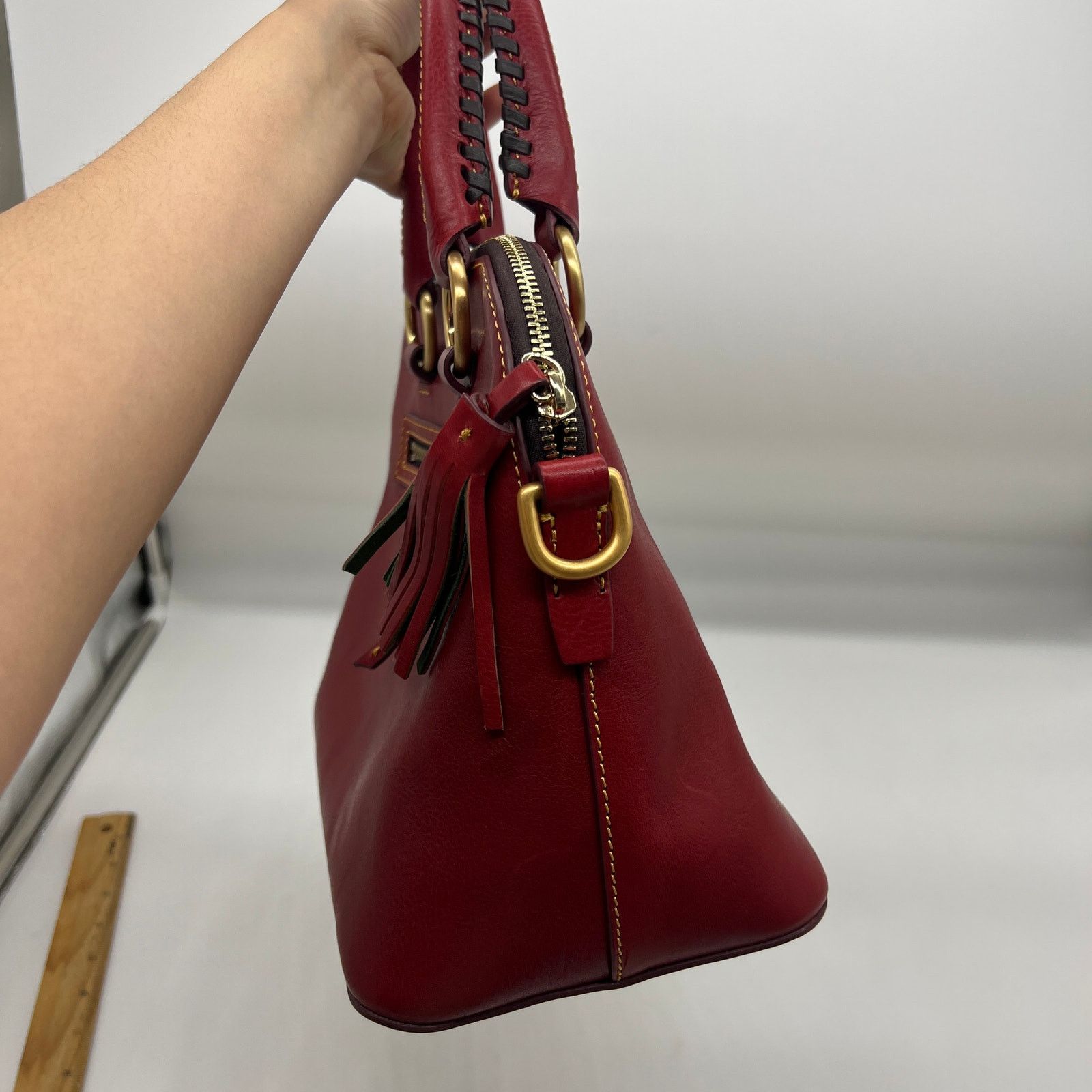 Dooney & Bourke Dooney & Bourke Florentine Leather Domed Purse Red Color Size ONE SIZE - 5 Thumbnail