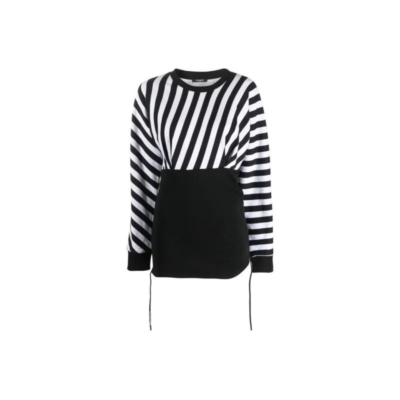 Balmain o1y0625 Sweatshirt in White/Black Size L / US 10 / IT 46 - 1 Thumbnail