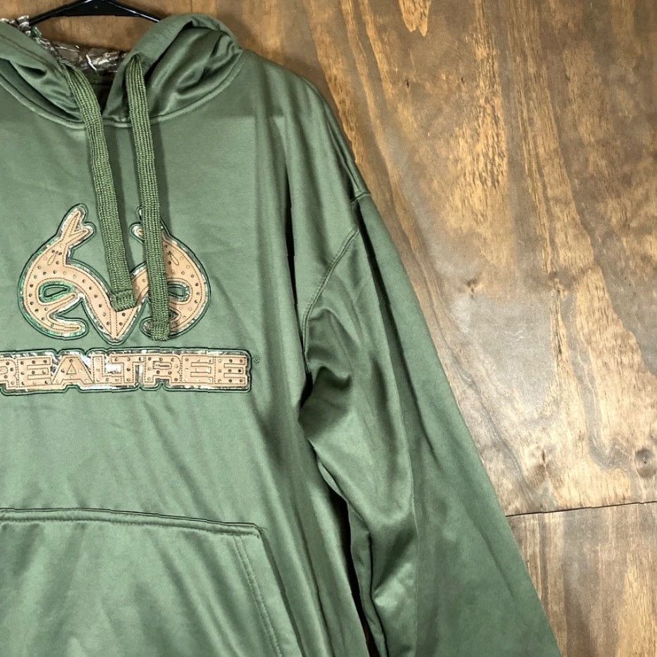 Realtree Realtree Buckhorn River Mens Sweatshirt Green Camo Hoodie Therma Fit XL Pullover Long Sleeve Winter Fall Size US XL / EU 56 / 4 - 5 Thumbnail