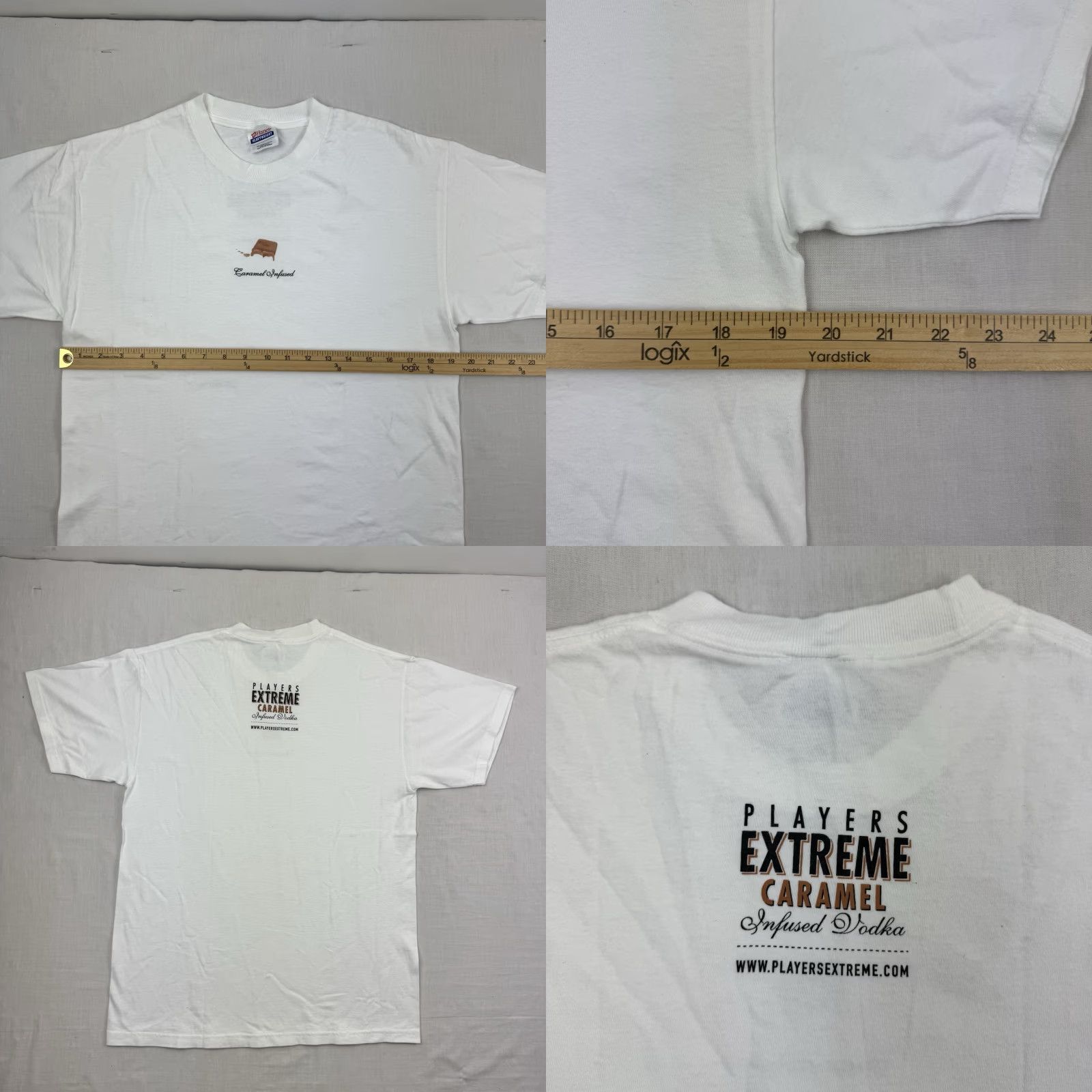 Hanes VINTAGE Hanes T-Shirt Adult Medium White Crew Neck Short Sleeve 90s Y2K Promotion Vodka Caramel Infused Vodka Vintage Promotional T Shirt Mens Size US M / EU 48-50 / 2 - 8 Thumbnail