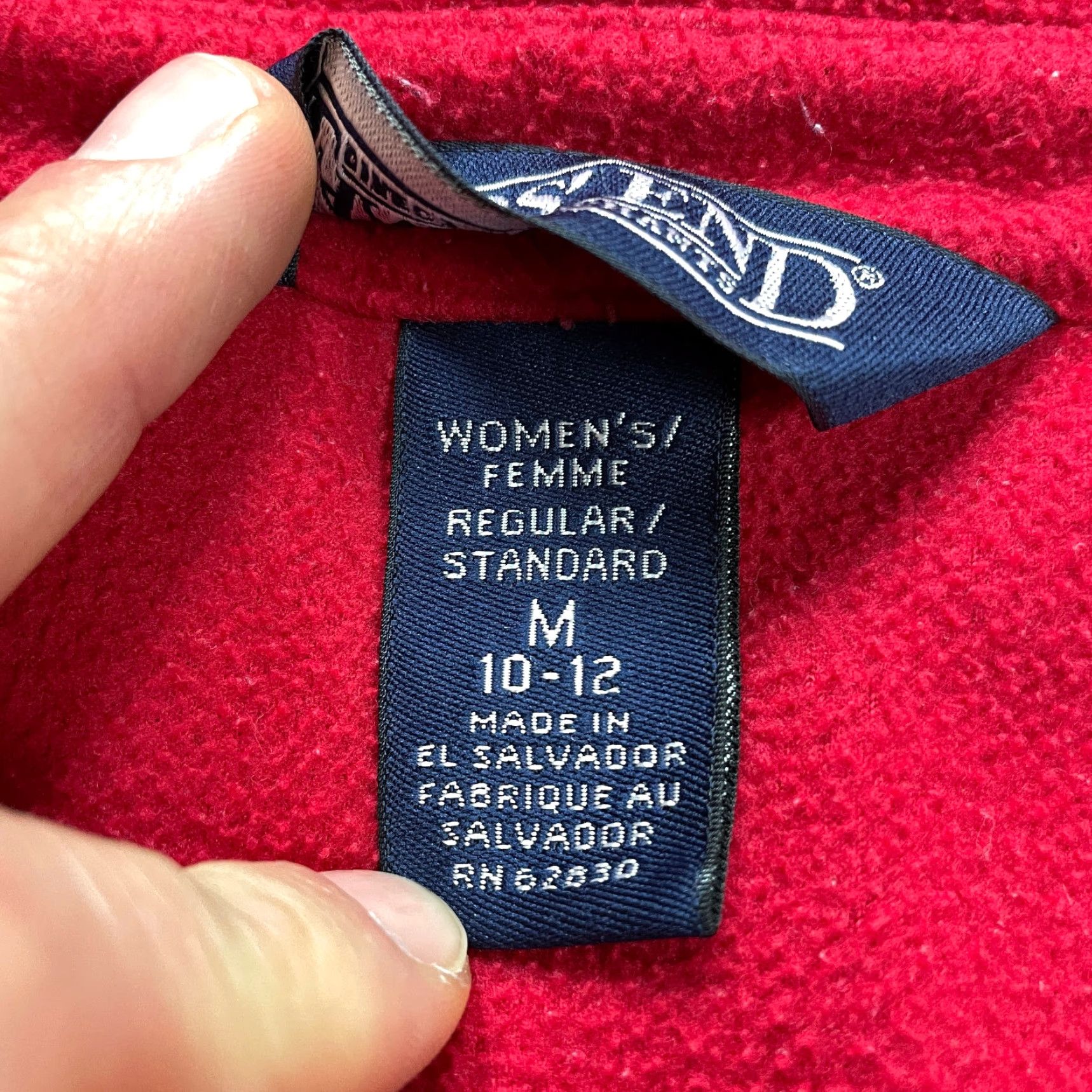 Lands' End Lands' End Fleece Jacket Womens Medium 10-12 Red Casual Outdoor Button Up Collared Size M / US 6-8 / IT 42-44 - 5 Thumbnail