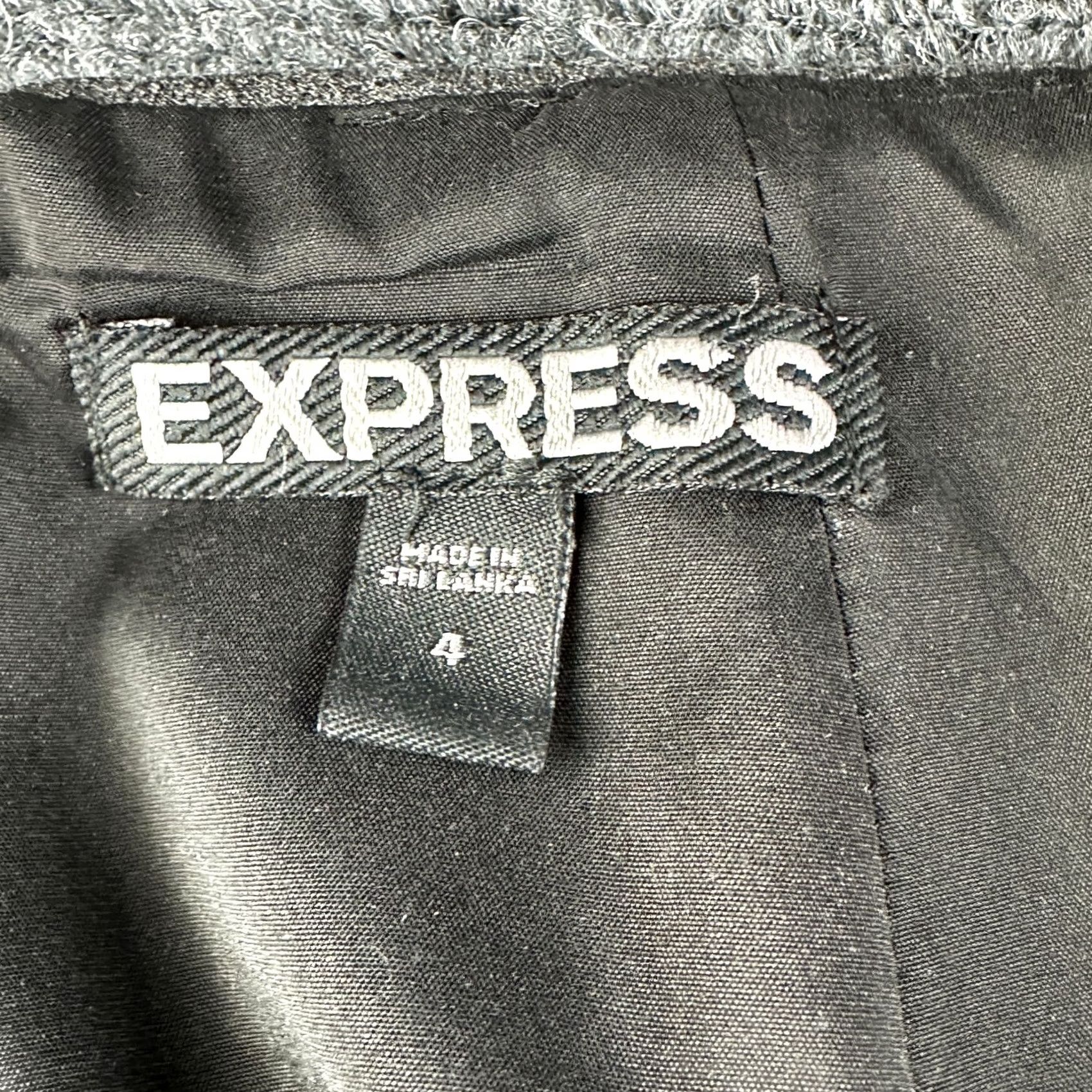 Express Express Womens Skirt Gray Pencil Size 4 Stretch Lined Side Zip Career Size 27" / US 4 / IT 40 - 4 Thumbnail