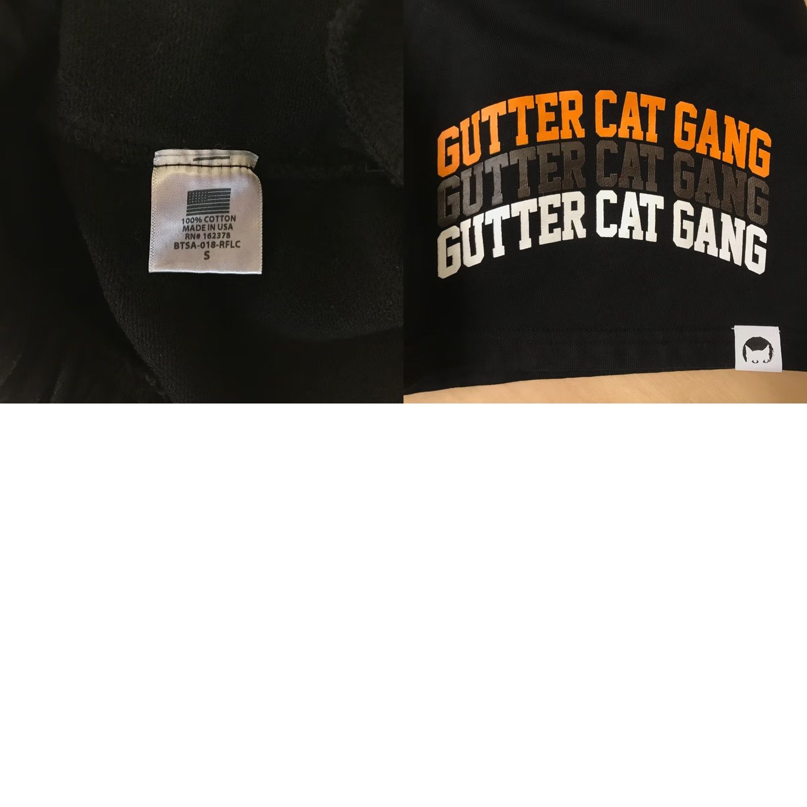 Vintage GUTTER CAT GANG Sweat Shorts Black Mens S 100% COTTON Size US 29 - 8 Thumbnail