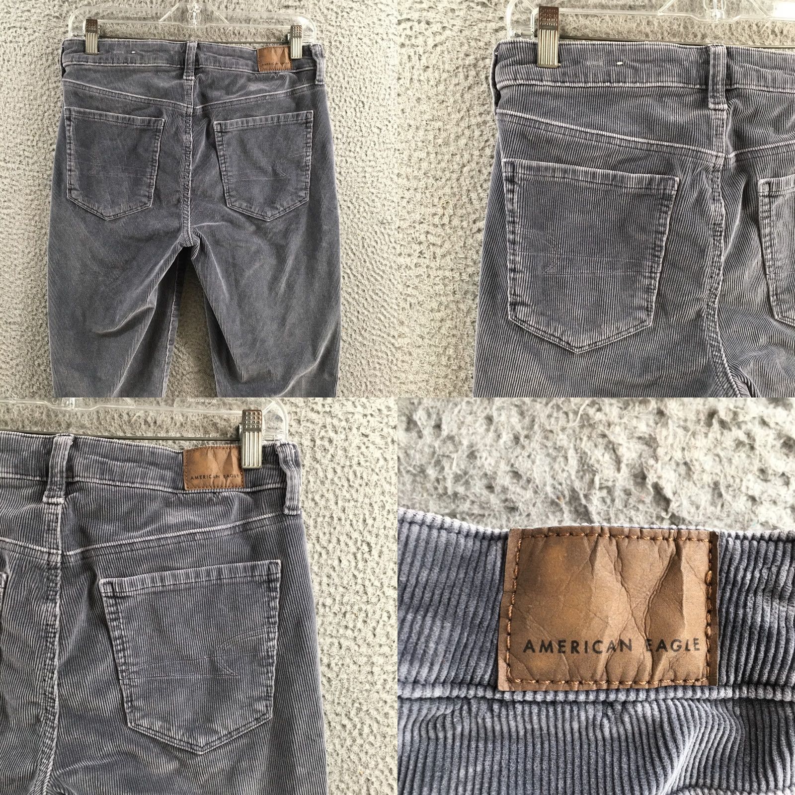 American Eagle Outfitters American Eagle Pants Womens 6 Regular Gray Corduroy Slim Leg Stretch Mid Rise Size 28" / US 6 / IT 42 - 9 Thumbnail