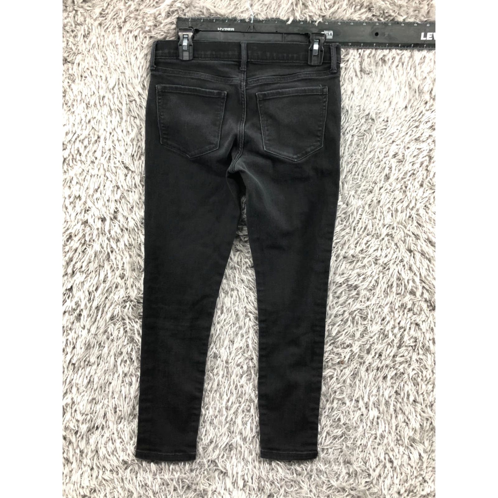 Banana Republic Banana Republic Jeans Skinny 28 Womens Dark Wash Black Denim 5-Pocket Regular Inseam 27in Rise Mid Button Zipper Belt Loops Cotton Stretch Comfort Size 28" / US 6 / IT 42 - 5 Thumbnail