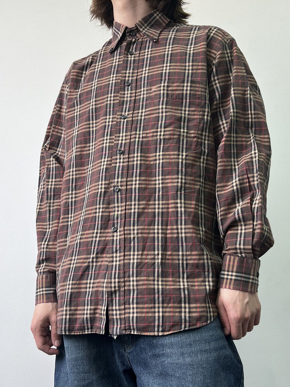 Burberry × Vintage Vintage 90s Burberry London Nova Check Plaid Shirt RARE y2k Size US XL / EU 56 / 4 - 1 Thumbnail