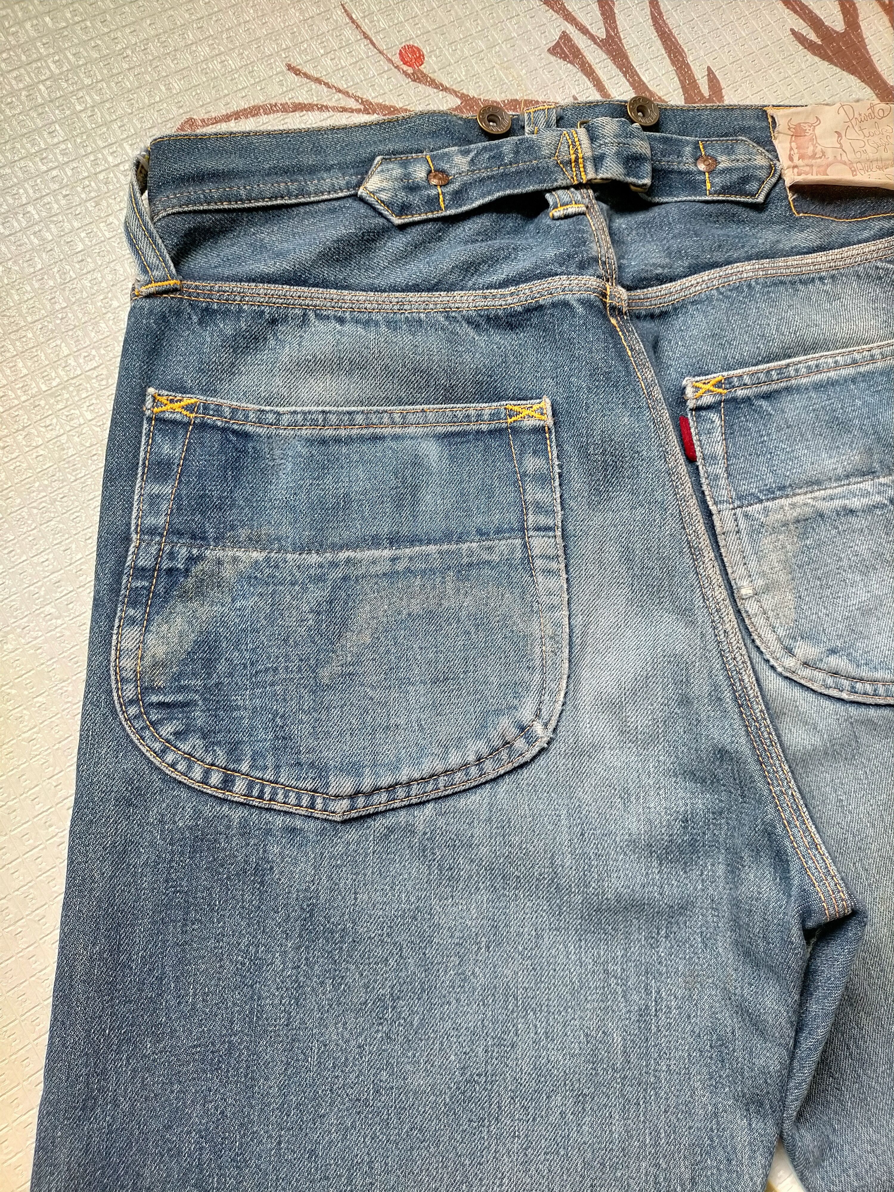 Evisu Vintage Evis Cowboy Japan Selvedge Buckleback Jeans Size US 31 - 14 Thumbnail