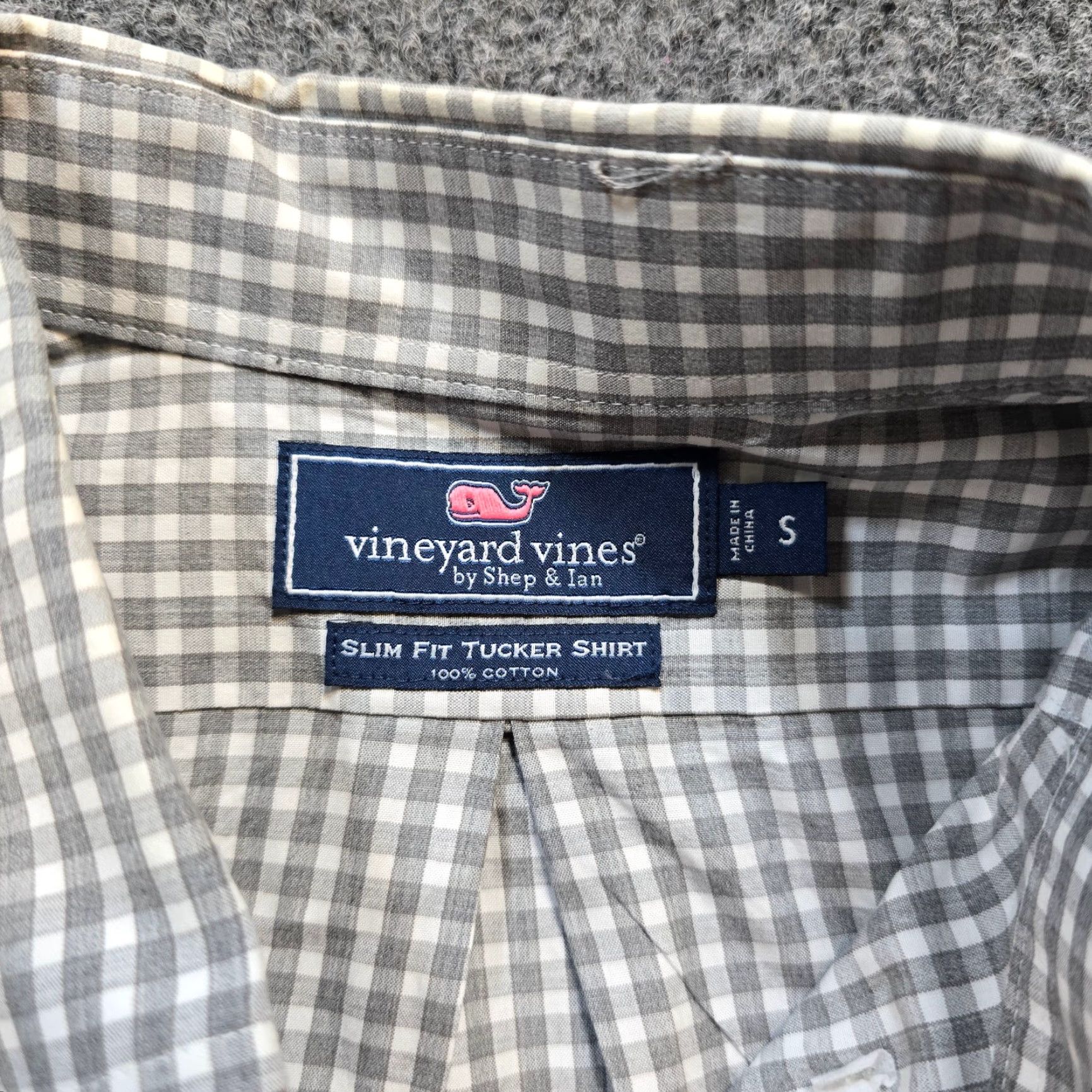 Vineyard Vines Vineyard Vines Shirt Mens Small Gray Gingham Plaid Slim Fit Tucker Career Preppy Shirt - Button-Down, Long Sleeve, Cotton, Gray, Slim, Regular, Mens Size US S / EU 44-46 / 1 - 3 Thumbnail
