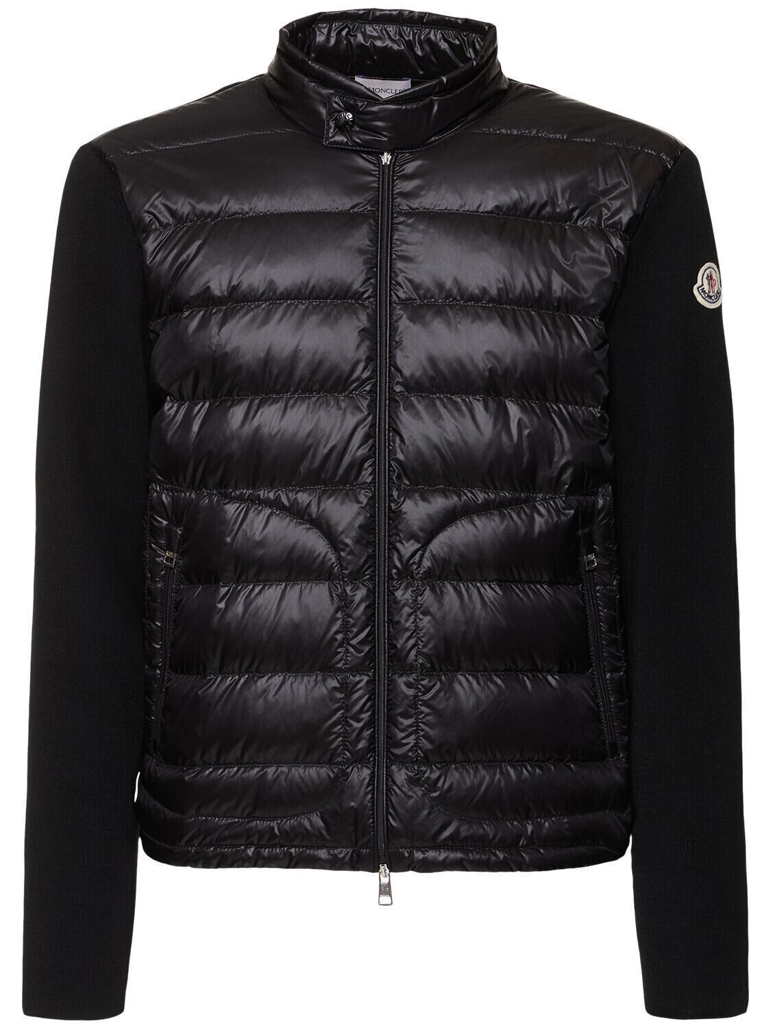 MONCLER $1340 Men's Black Wool Down Cardigan New XXL