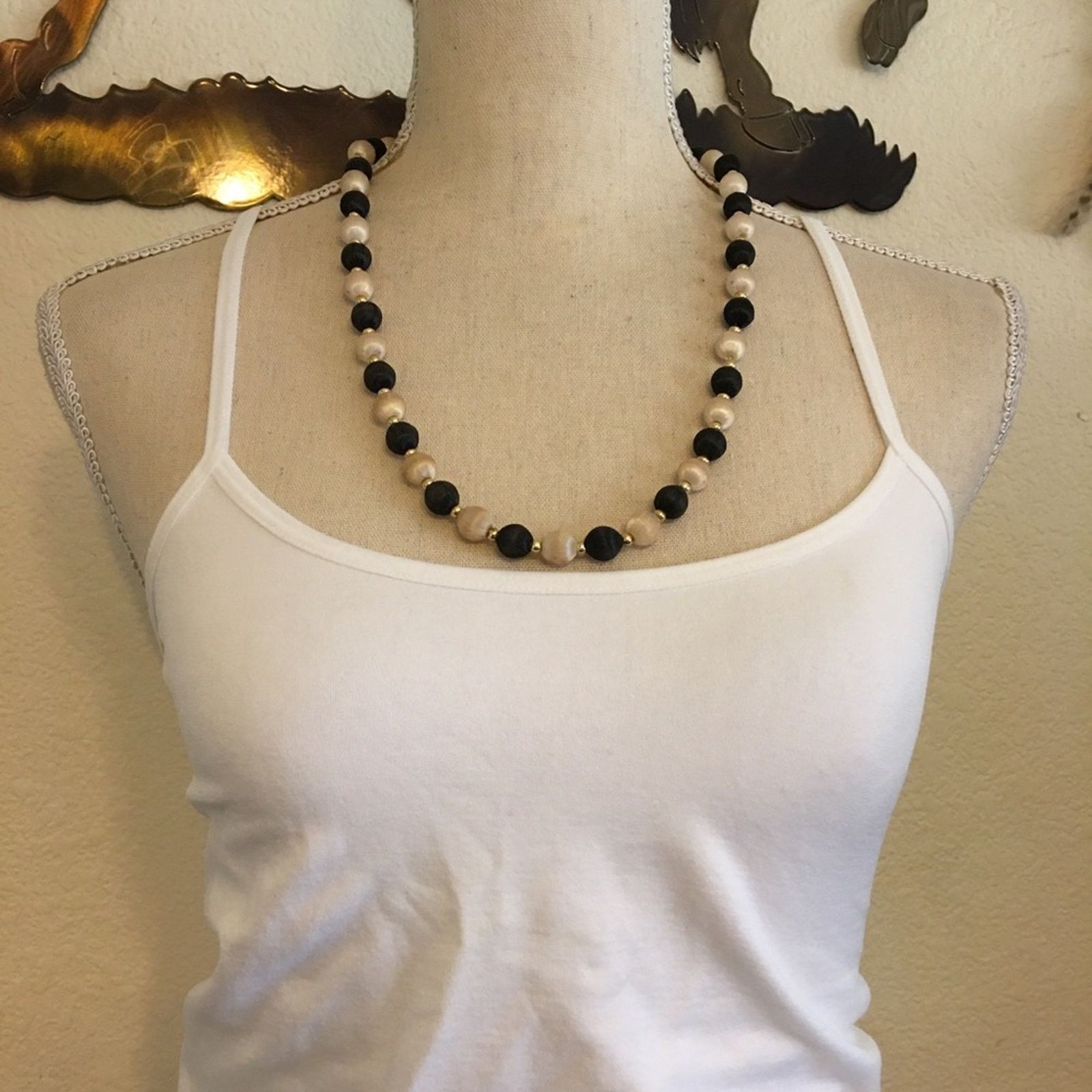 Vintage Vintage 70s silk wrapped bead necklace Size ONE SIZE - 3 Thumbnail