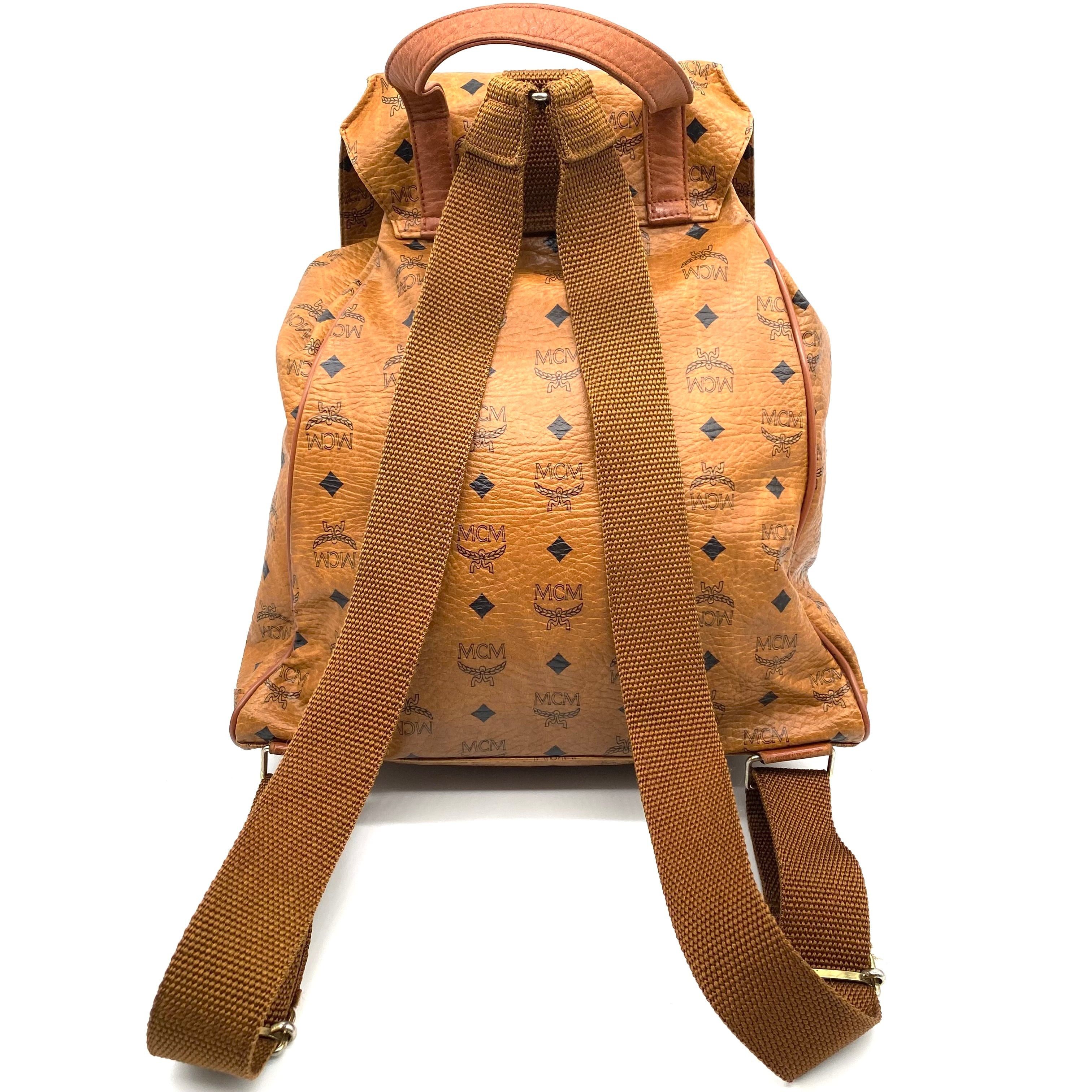 MCM Vintage MCM Visetos Backpack Cognac Size ONE SIZE - 2 Thumbnail