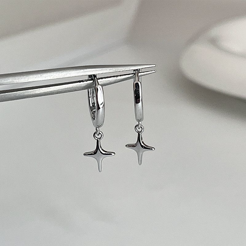 Jewelry × Sterling Silver Cross One pairs Crazy Earrings Gothic Punk Chrome Jewelry Size ONE SIZE - 2 Thumbnail