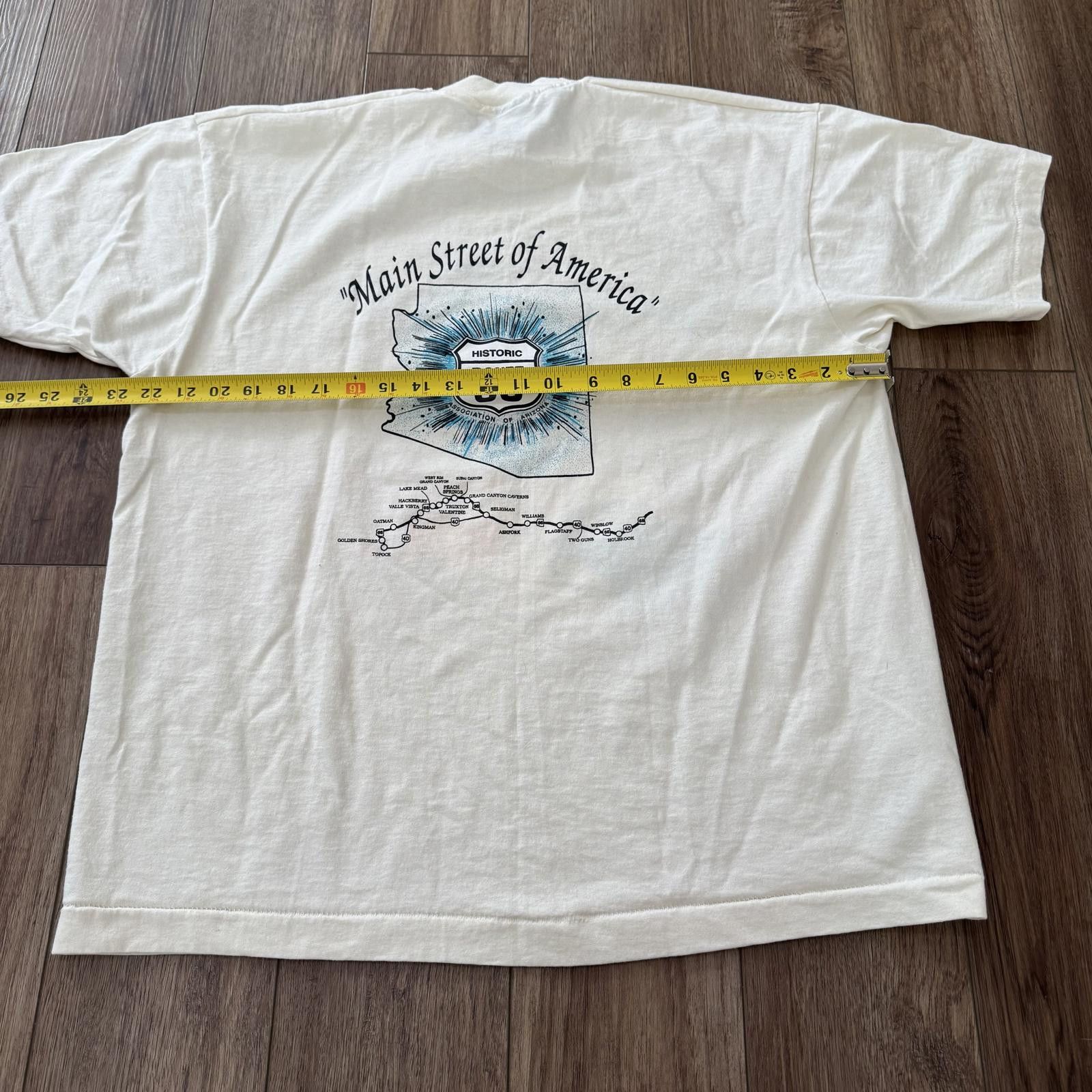 Fruit Of The Loom Vintage 90s Route 66 Classic Cars Fun Run Arizona Shirt Size US XL / EU 56 / 4 - 7 Thumbnail