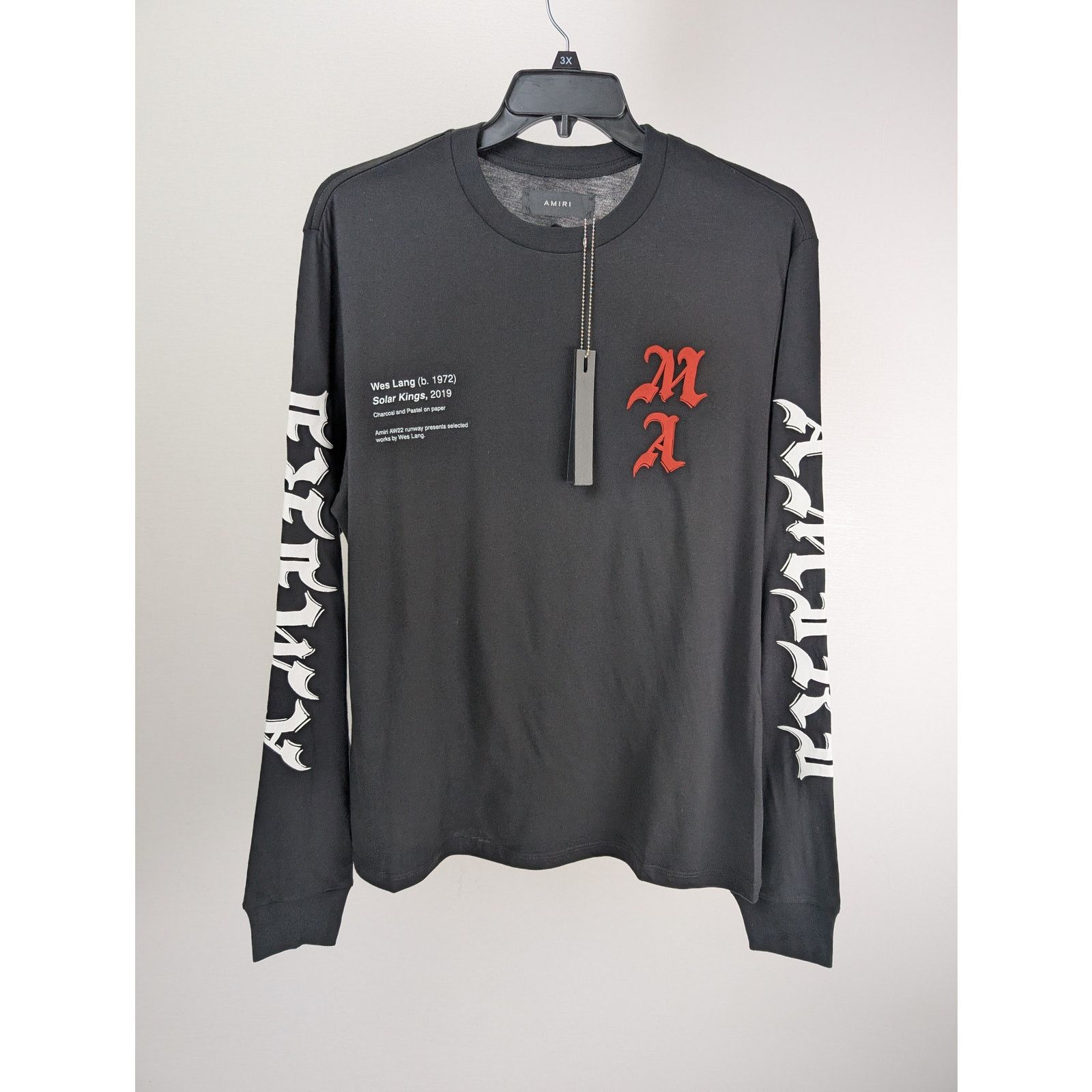 Amiri o1rshd1 Q:2 / Wes Lang Solar Kings Long Sleeve Tee T-Shirt Size US XL / EU 56 / 4 - 2 Thumbnail