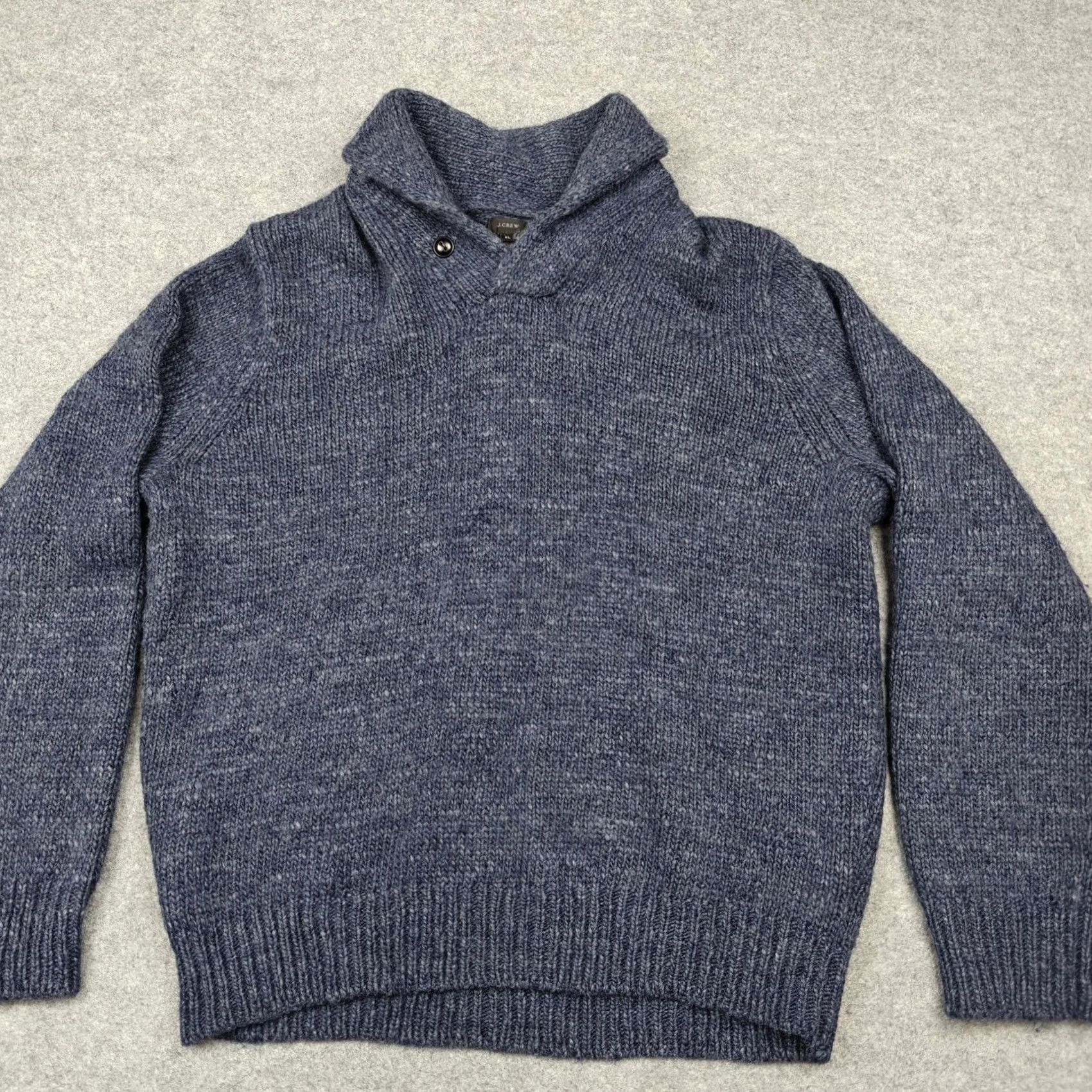 J.Crew J Crew Sweater Mens XL Blue Heather Wool Alpaca Shawl Collar Knit Pullover Size US XL / EU 56 / 4 - 3 Thumbnail