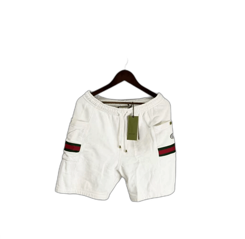 Gucci White Gucci Shorts with Red Green Stripes-2505 Size US 27 - 1 Thumbnail