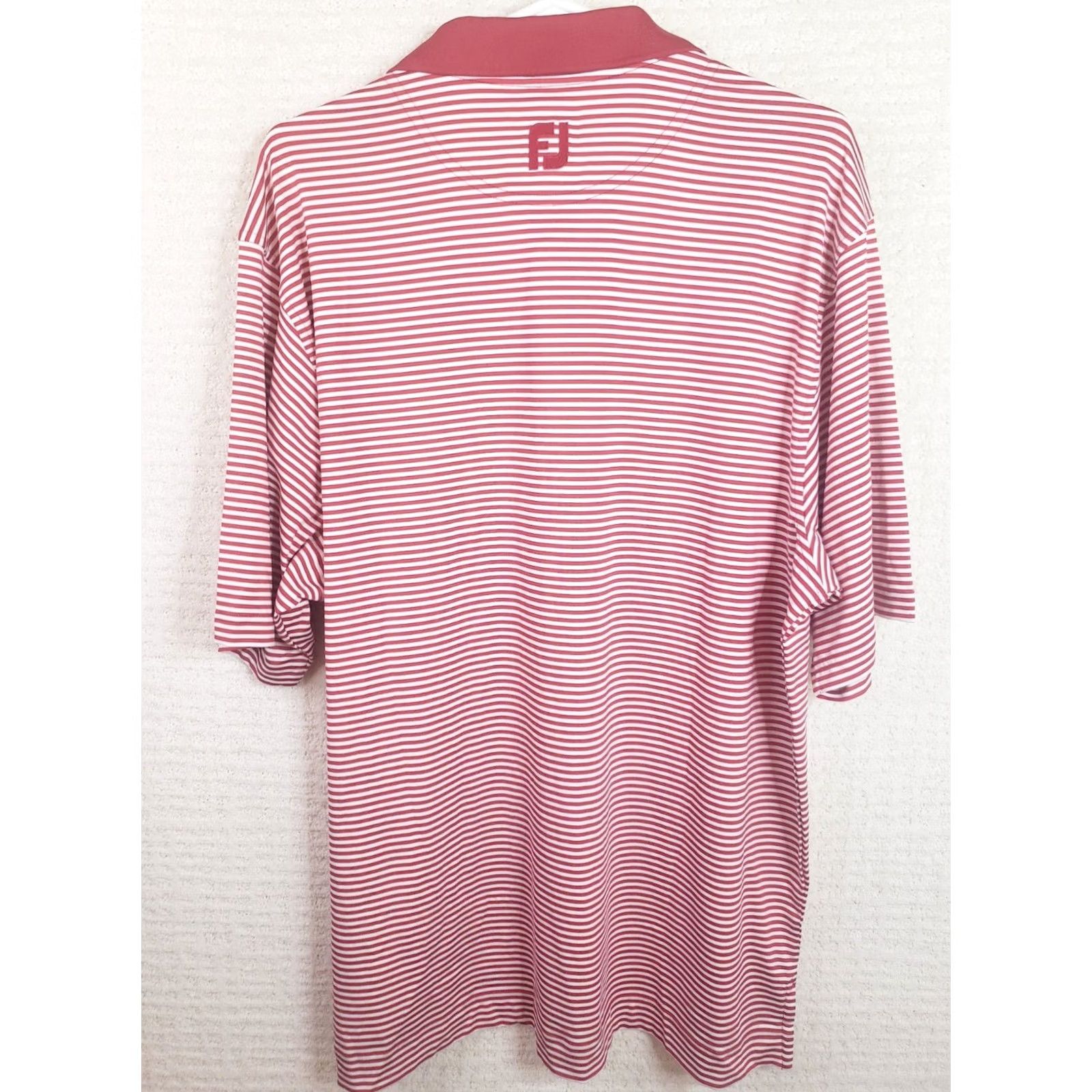 Footjoy FootJoy Polo Shirt Men's L Multicolor Striped USMC Logo Performance Stretch Breathable Moisture Wicking Golf Tee Polo Shirt Size US L / EU 52-54 / 3 - 7 Thumbnail