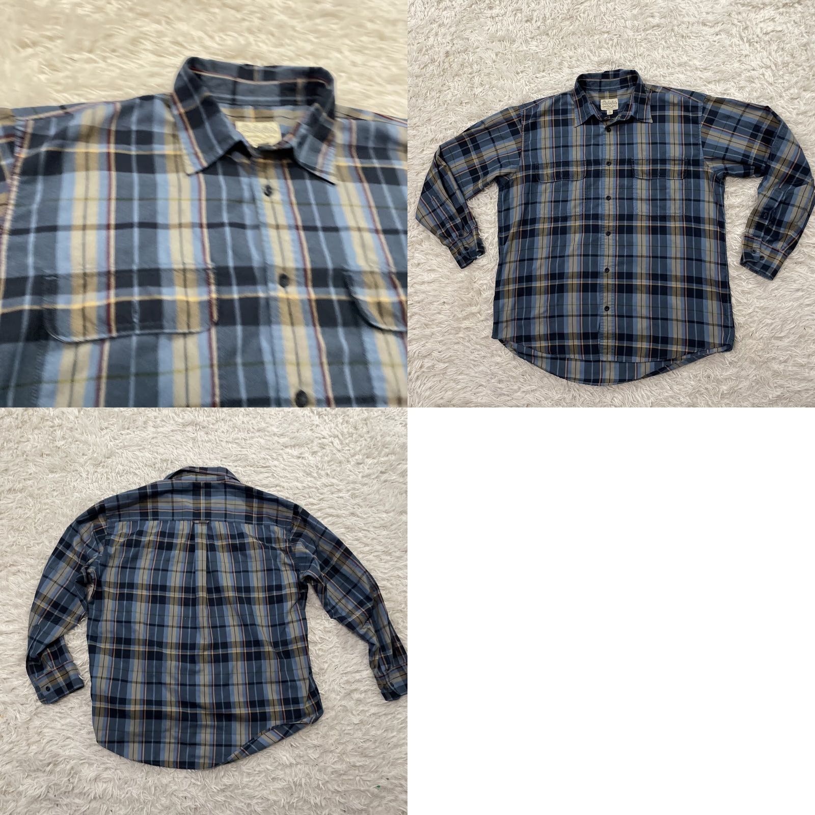 Vintage Cabela's Button-Up Shirt Men L Reg Blue Plaid Vintage90sY2k Outdoor Workwear Hole 50" Button-Up Casual Workwear Mens Size US L / EU 52-54 / 3 - 11 Thumbnail