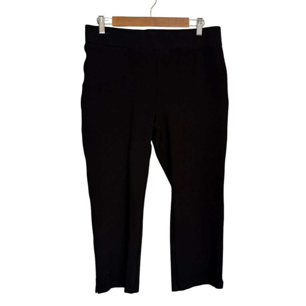 Quince Quince Pants Women Large Black Kick Flare Stretch Minimalist Size 30" / US 8 / IT 44 - 1 Thumbnail
