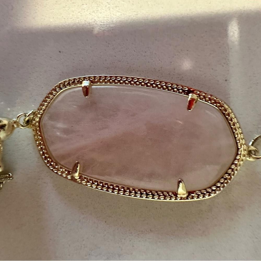 Kendra Scott Kendra Scott Rayne Long Pink Quartz and Gold Tassel Necklace Size ONE SIZE - 6 Thumbnail