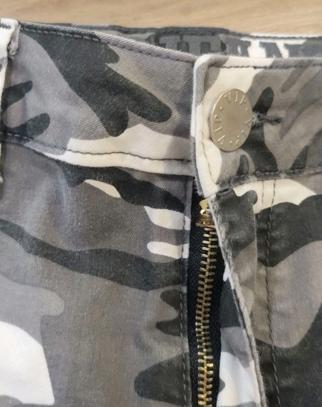 Vintage VIP Jeans Camo Pants Cargo Crop Stretchy 9/29 Size 29" - 6 Thumbnail
