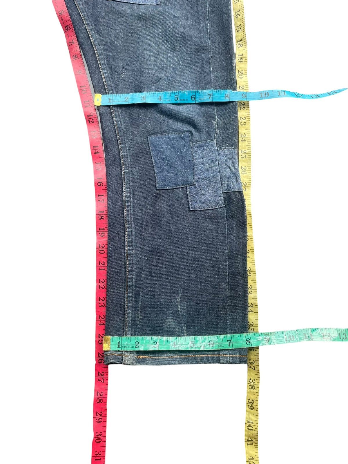Japanese Brand AVV Homme Selvedge Patched Denim Size US 35 - 14 Thumbnail