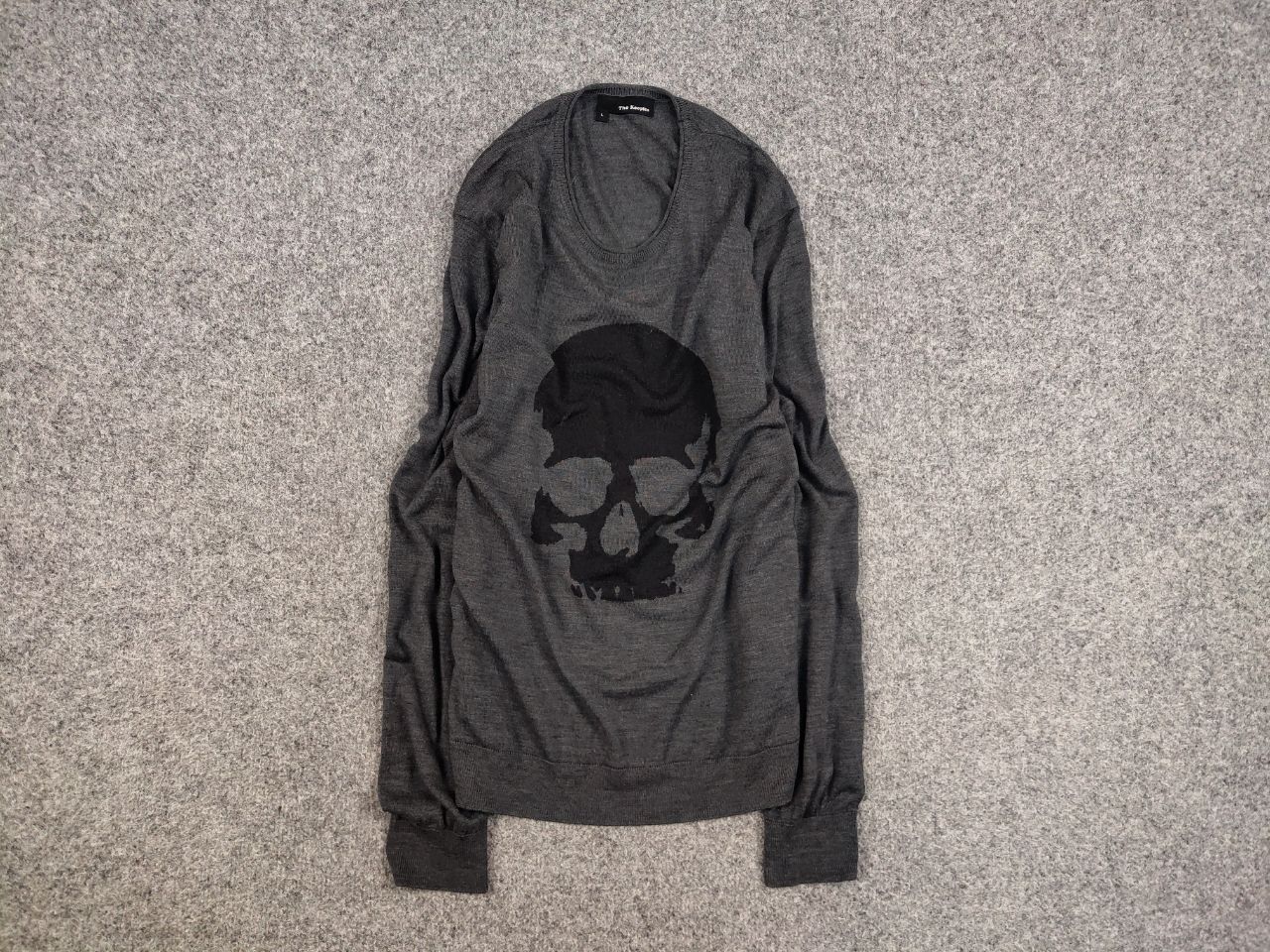 The Kooples The Kooples Merino Wool Light Gray Skull Logo Sweater Grailed