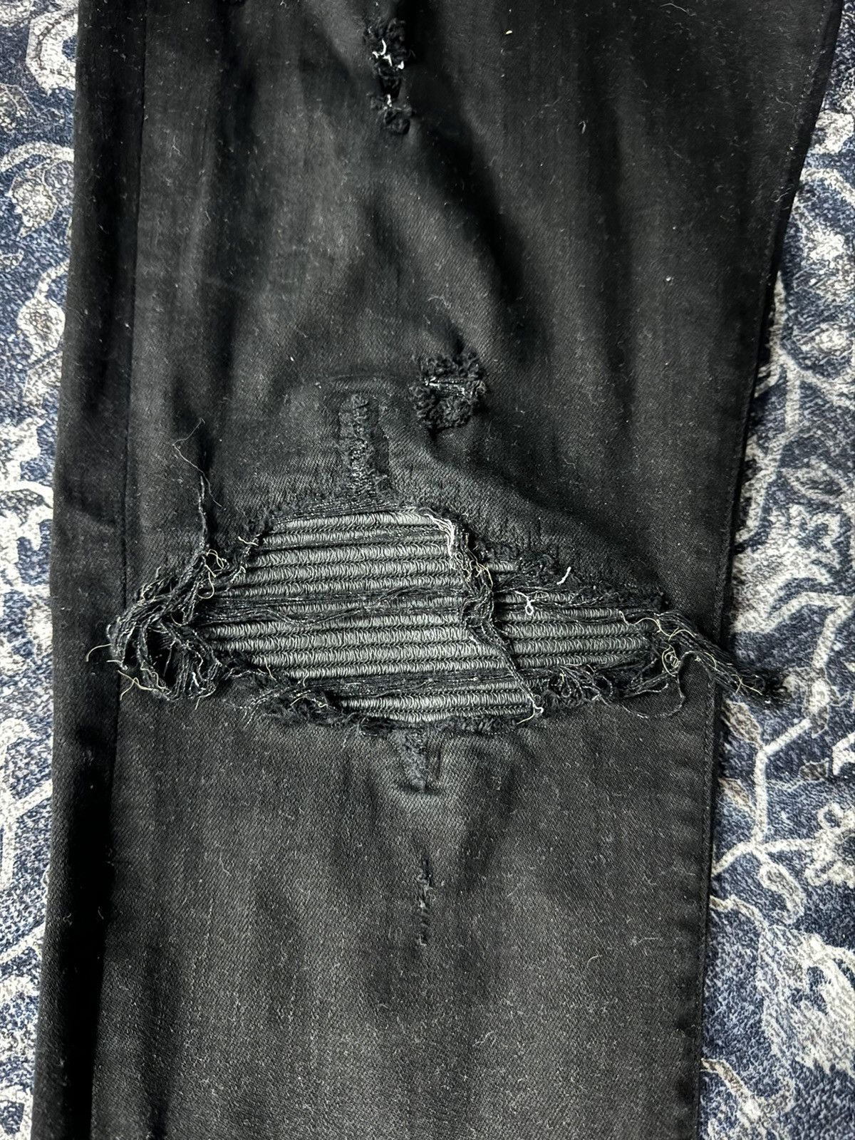 Amiri Amiri Black Leather Mx1 Jeans Size US 36 / EU 52 - 2 Thumbnail