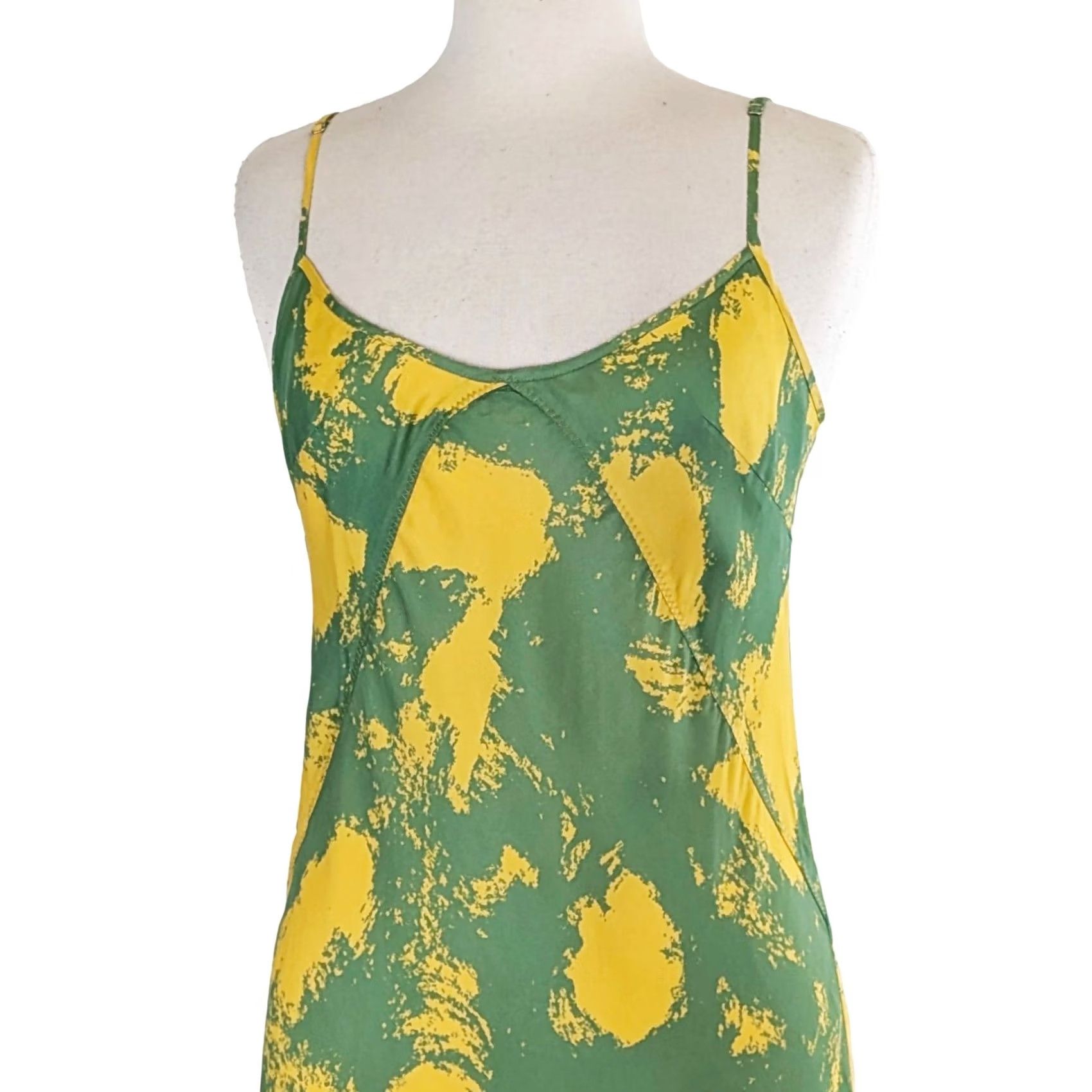 Brain Dead Brain Dead Dot Slip Dress Women’s Midi Slip Dress Lime L Adjustable Straps Sleeveless Spaghetti Neckline Daytime Casual Workwear Size L / US 10 / IT 46 - 4 Thumbnail