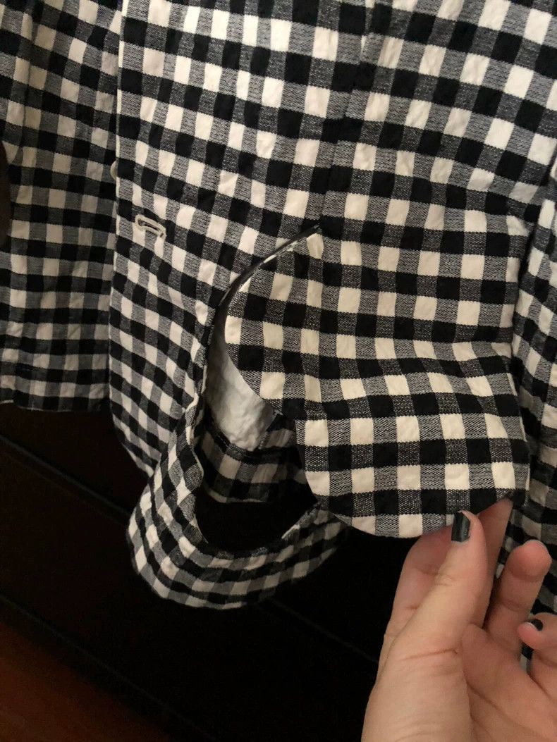 Comme des Garcons Comme des Garcons Black-and-white plaid coat with small we Size L / US 10 / IT 46 - 4 Thumbnail